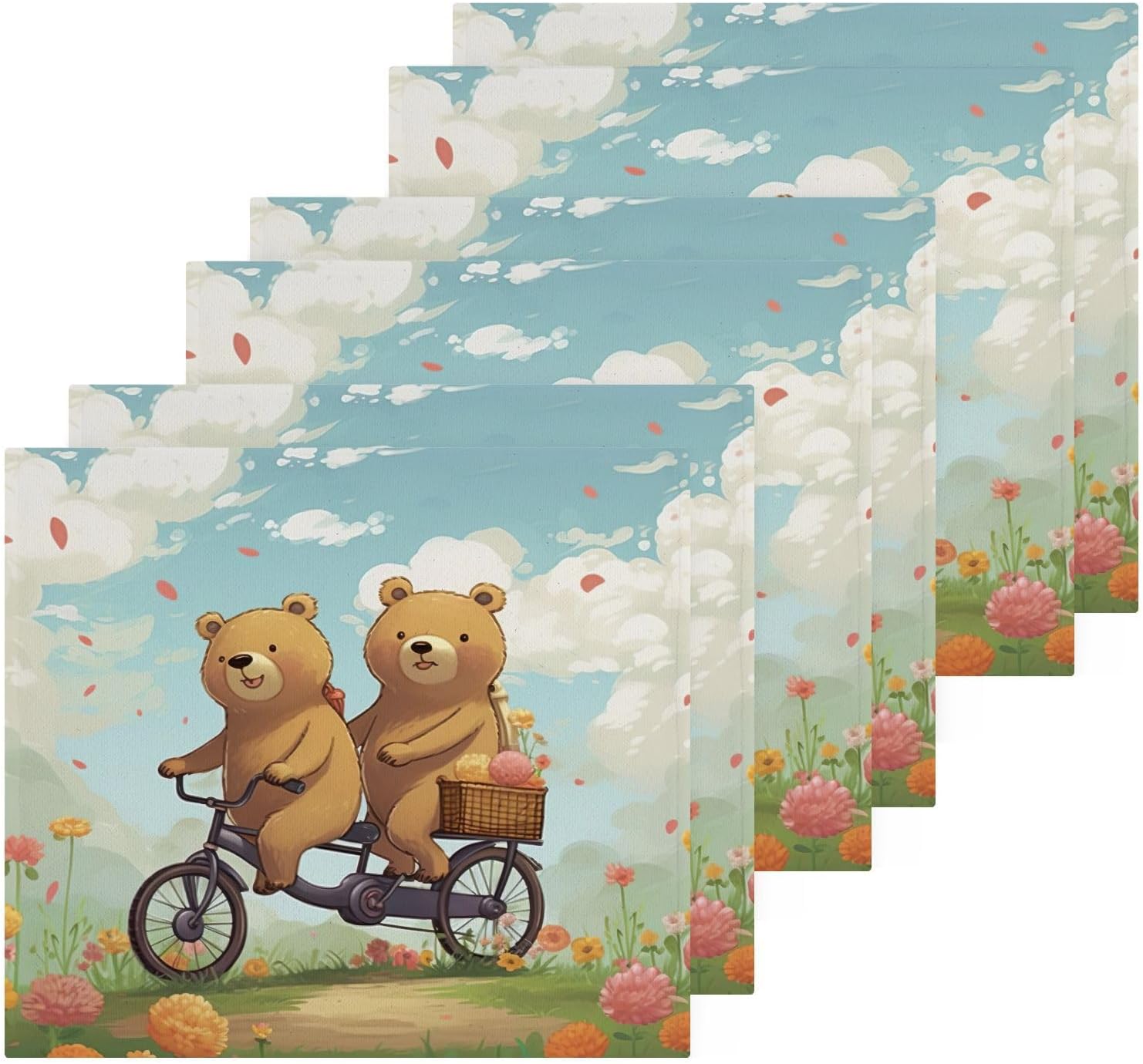 Cartoon Bear Washcloth Set