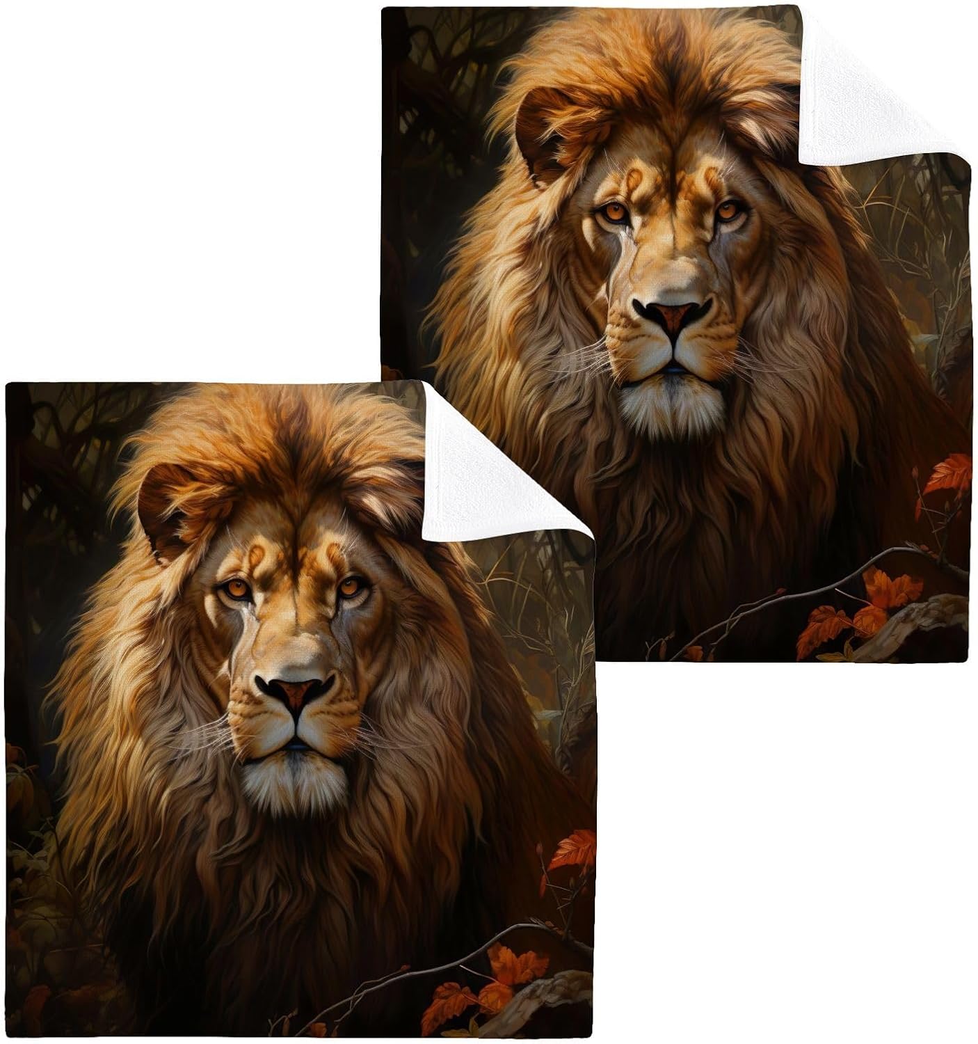 YETTASBIN Lion Washcloth Perfect 4-Piece Baby Face Towels