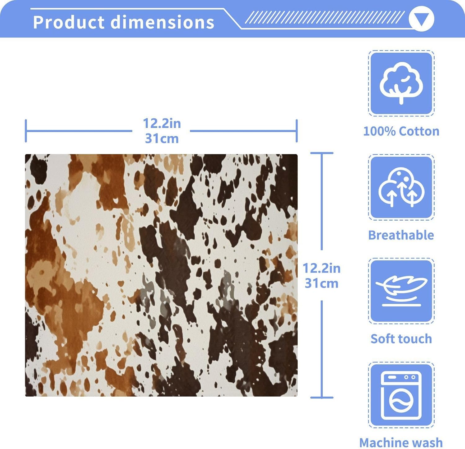 Soft Absorbent Cow Print Washcloths for Home Travel