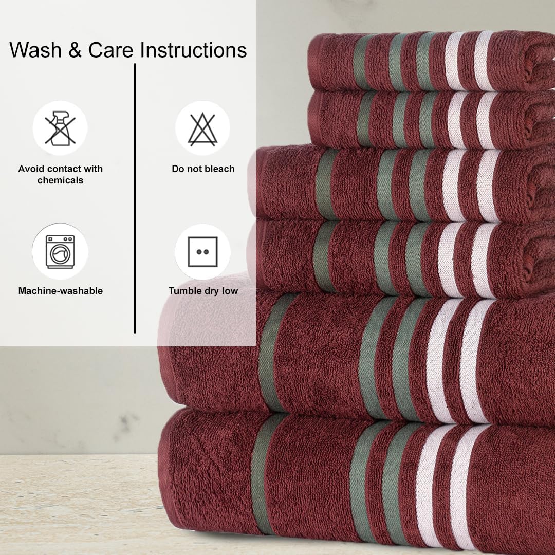Elegant Washcloth Set Soft Egyptian Cotton 6-Piece Towels Premium Quality