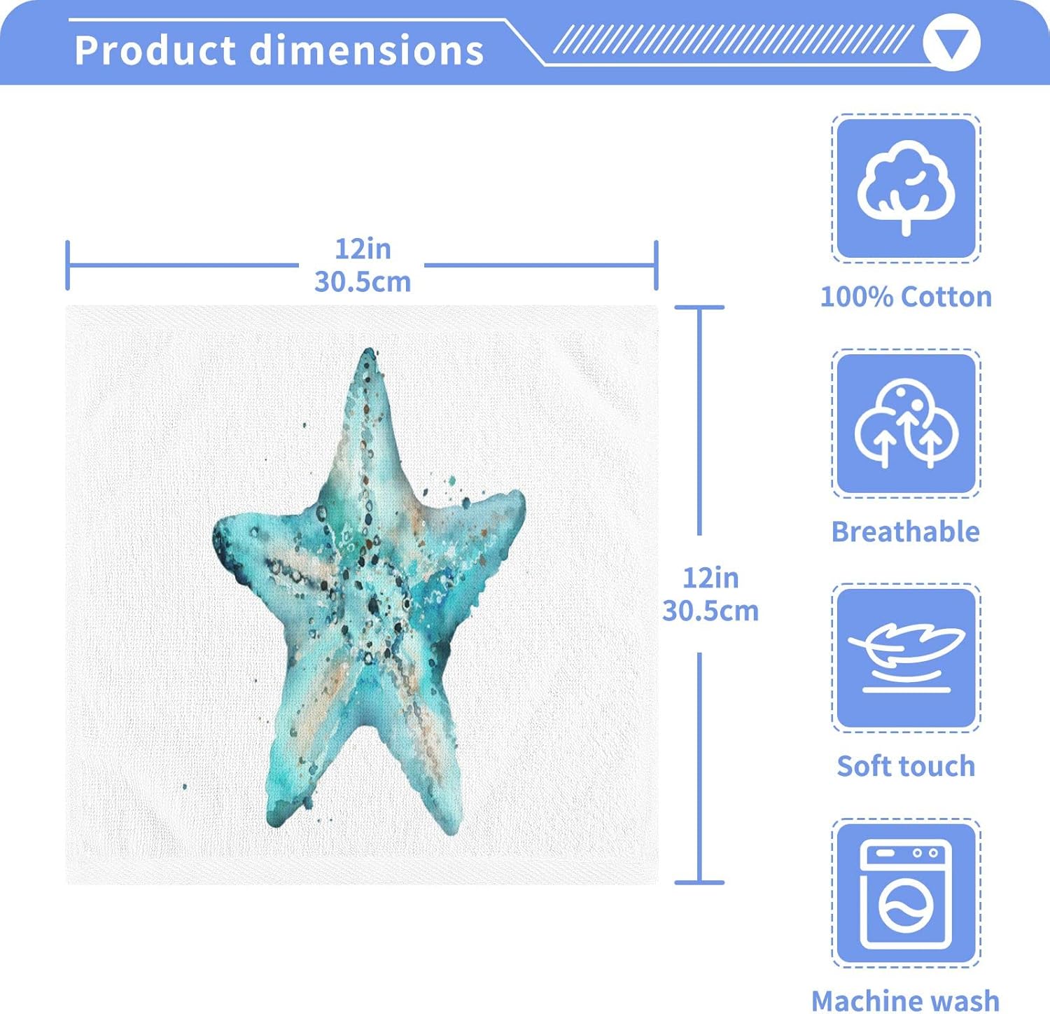 ALAZA Beach Washcloth x2 Soft Absorbent