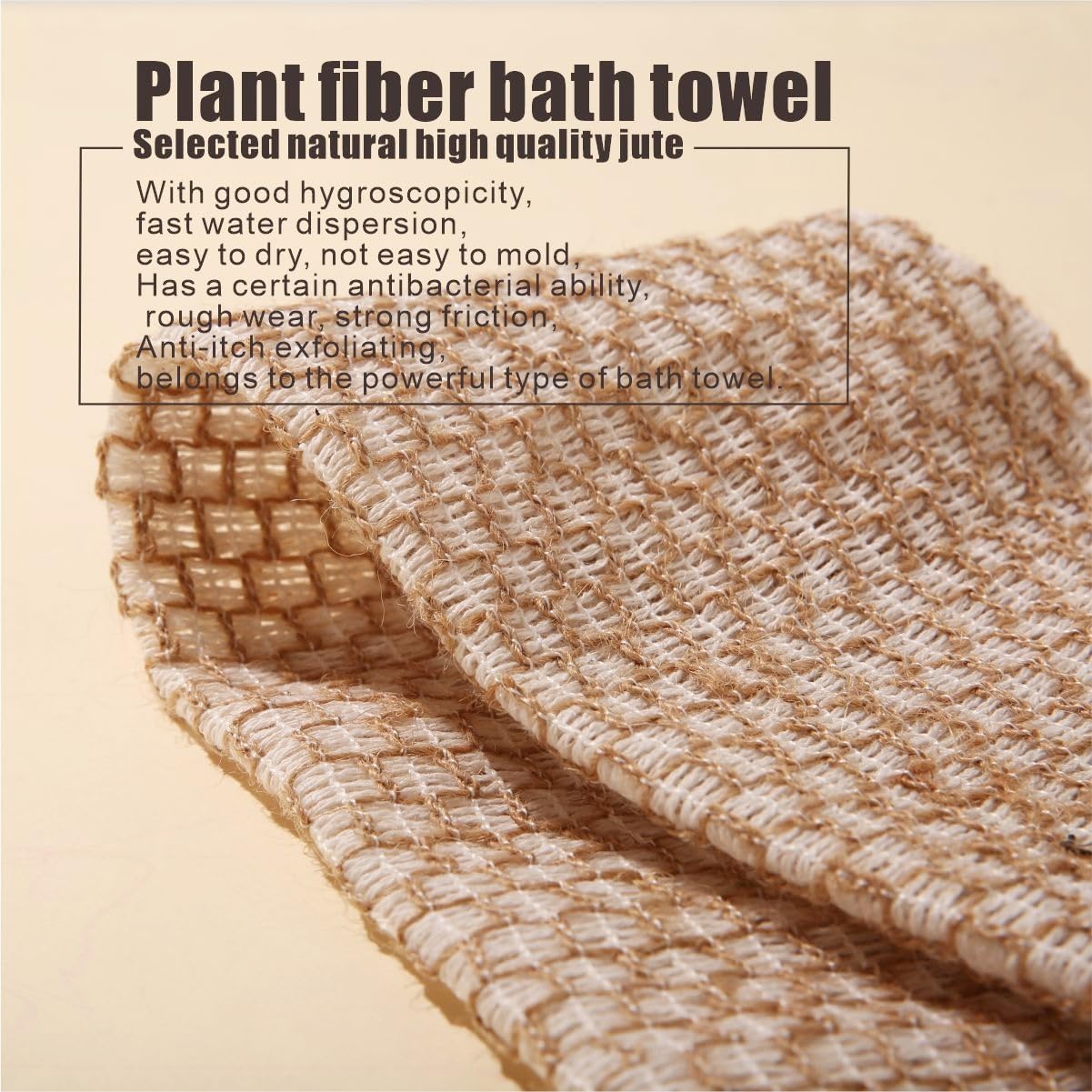 Eco-Friendly Jute Back Body Exfoliating Washcloth Towel for Men Women
