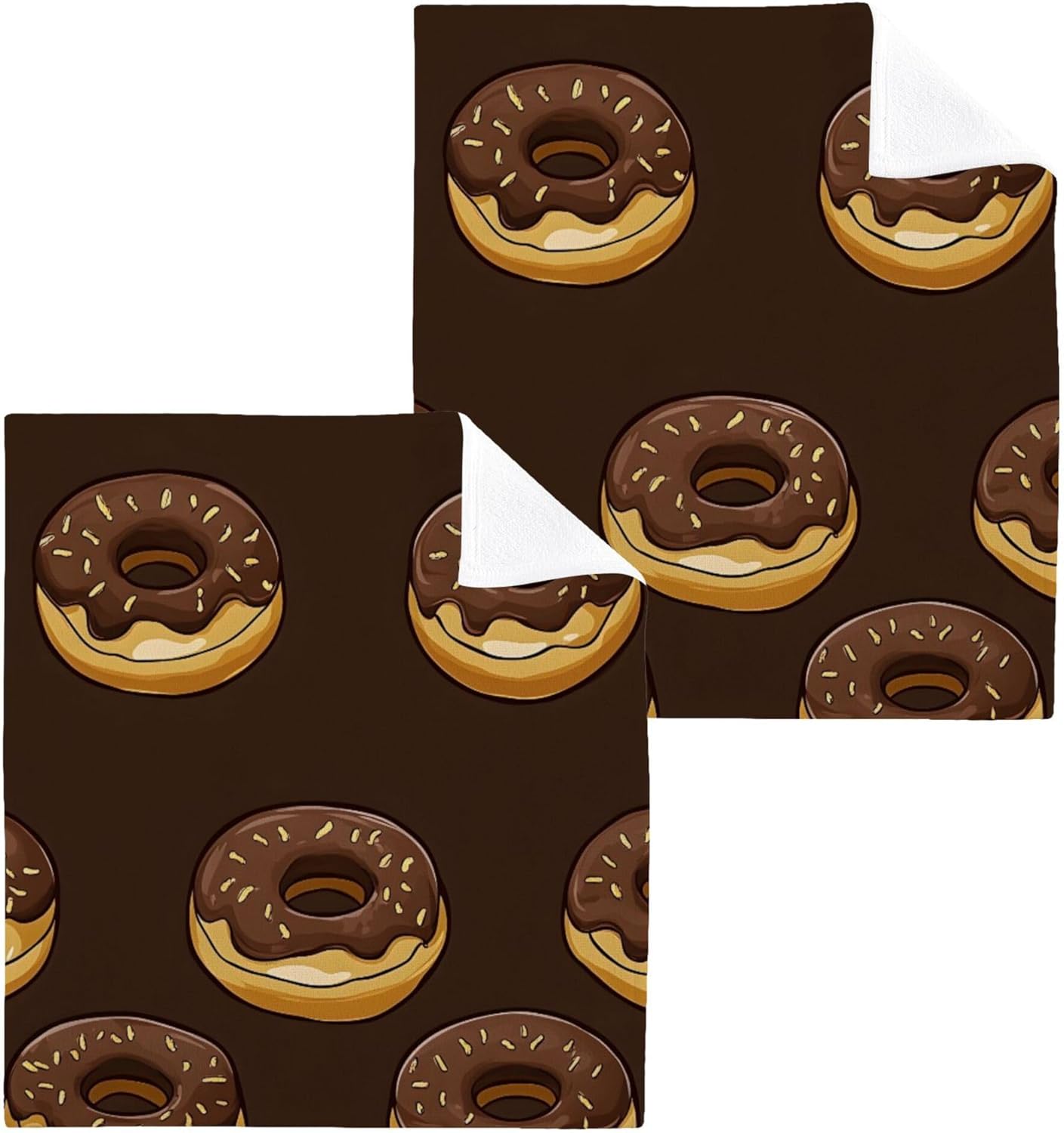 Xigua Chocolate Doughnut Washcloth Set - Fast Drying Towels