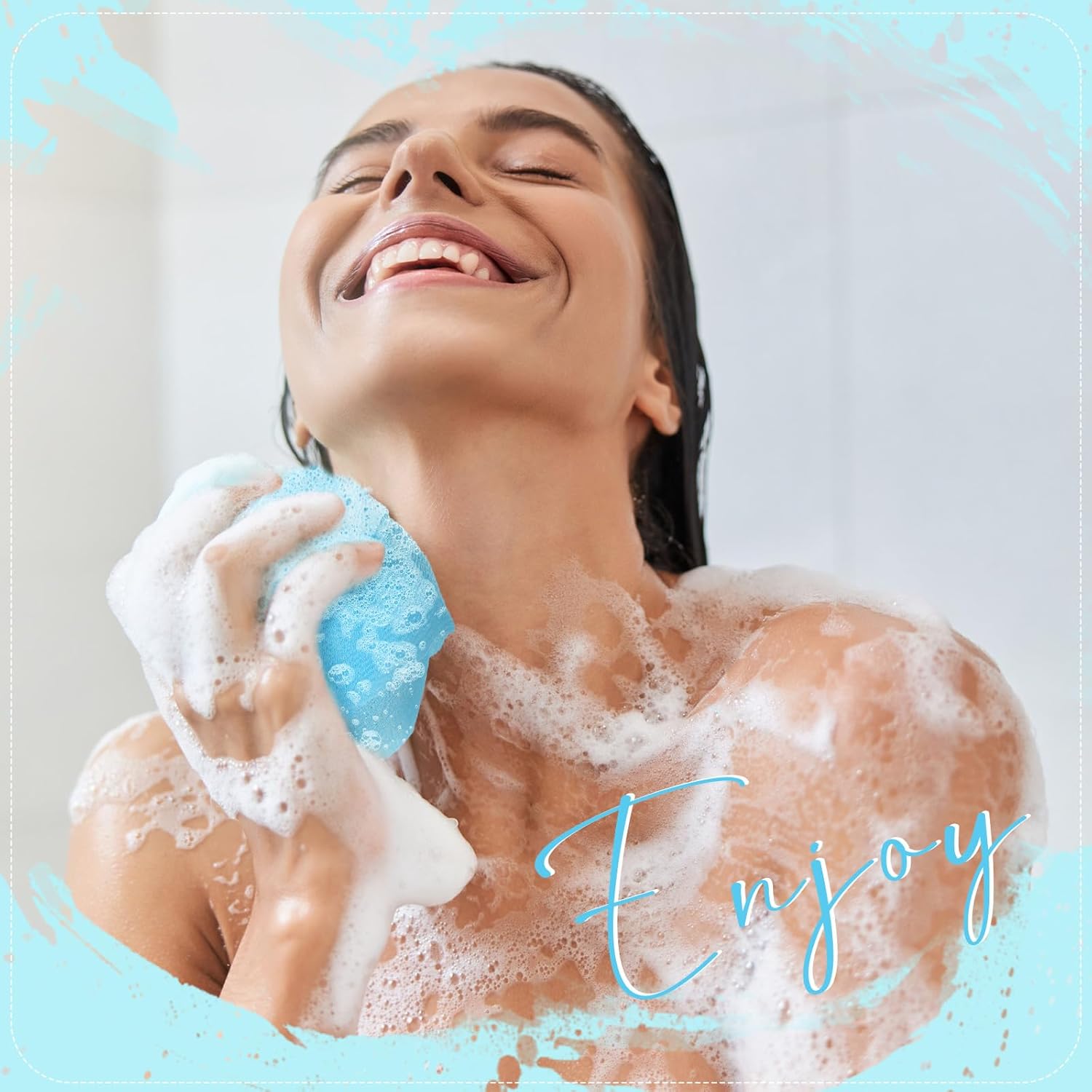 Boao 4 Piece Exfoliating Washcloth Set Blue