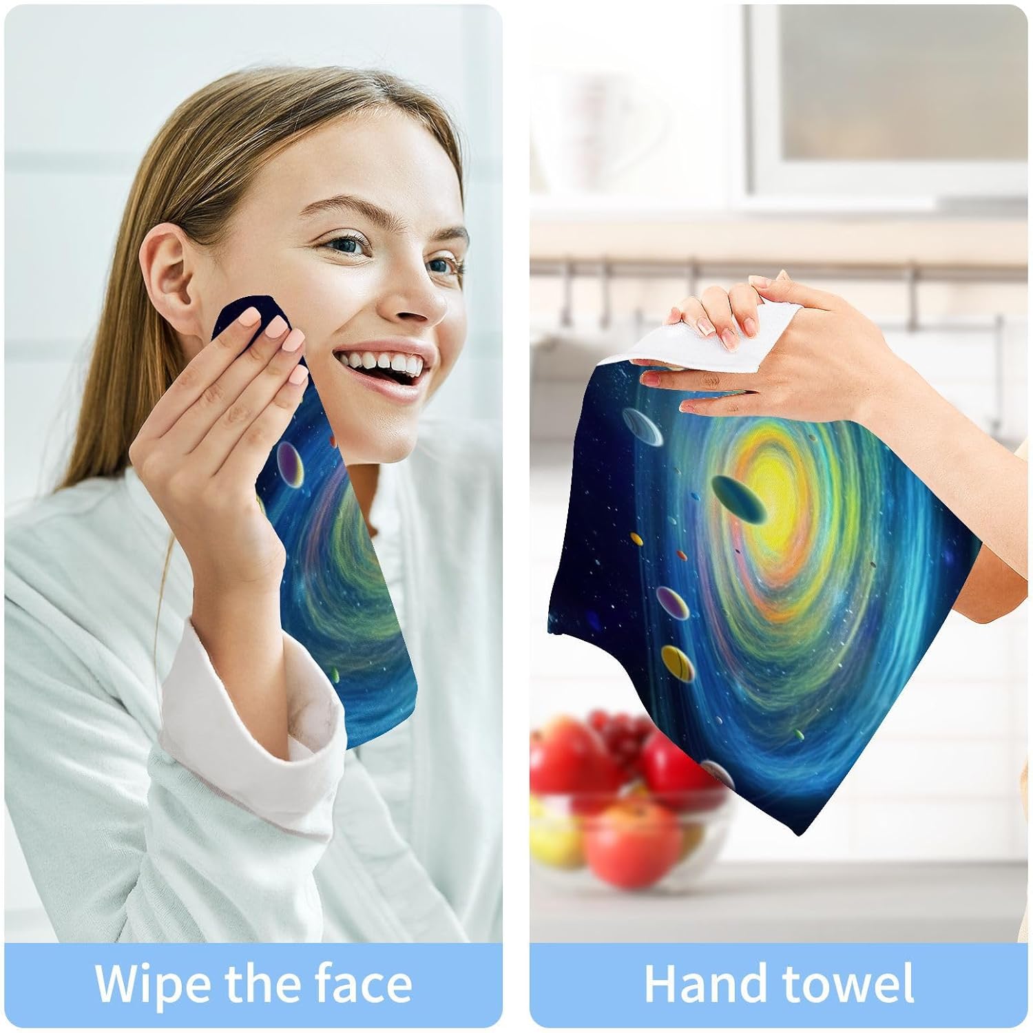 Xigua Solar Washcloths 2 Pack Soft and Absorbent Face Towels