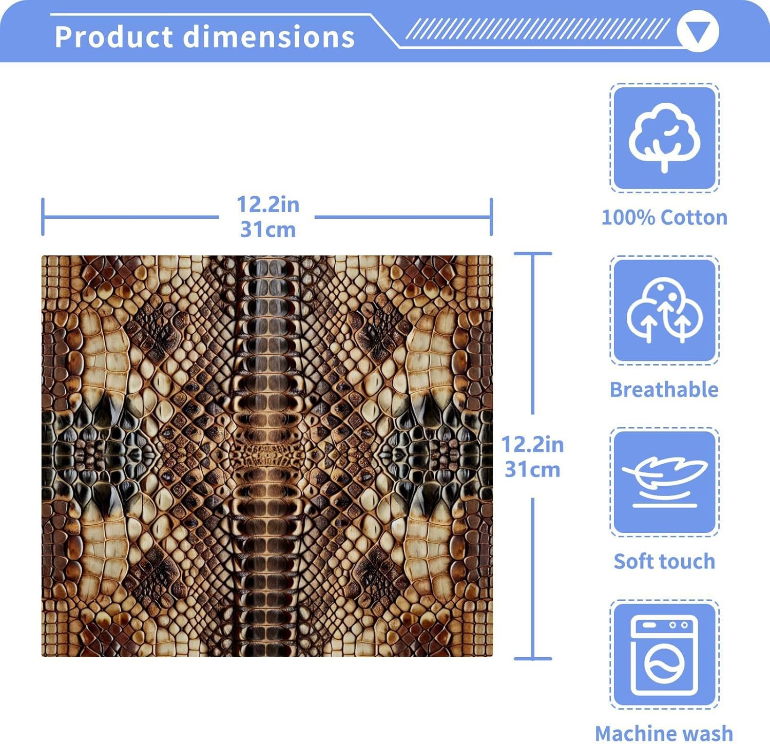 WELLDAY Crocodile Skin Washcloths 2 Pack