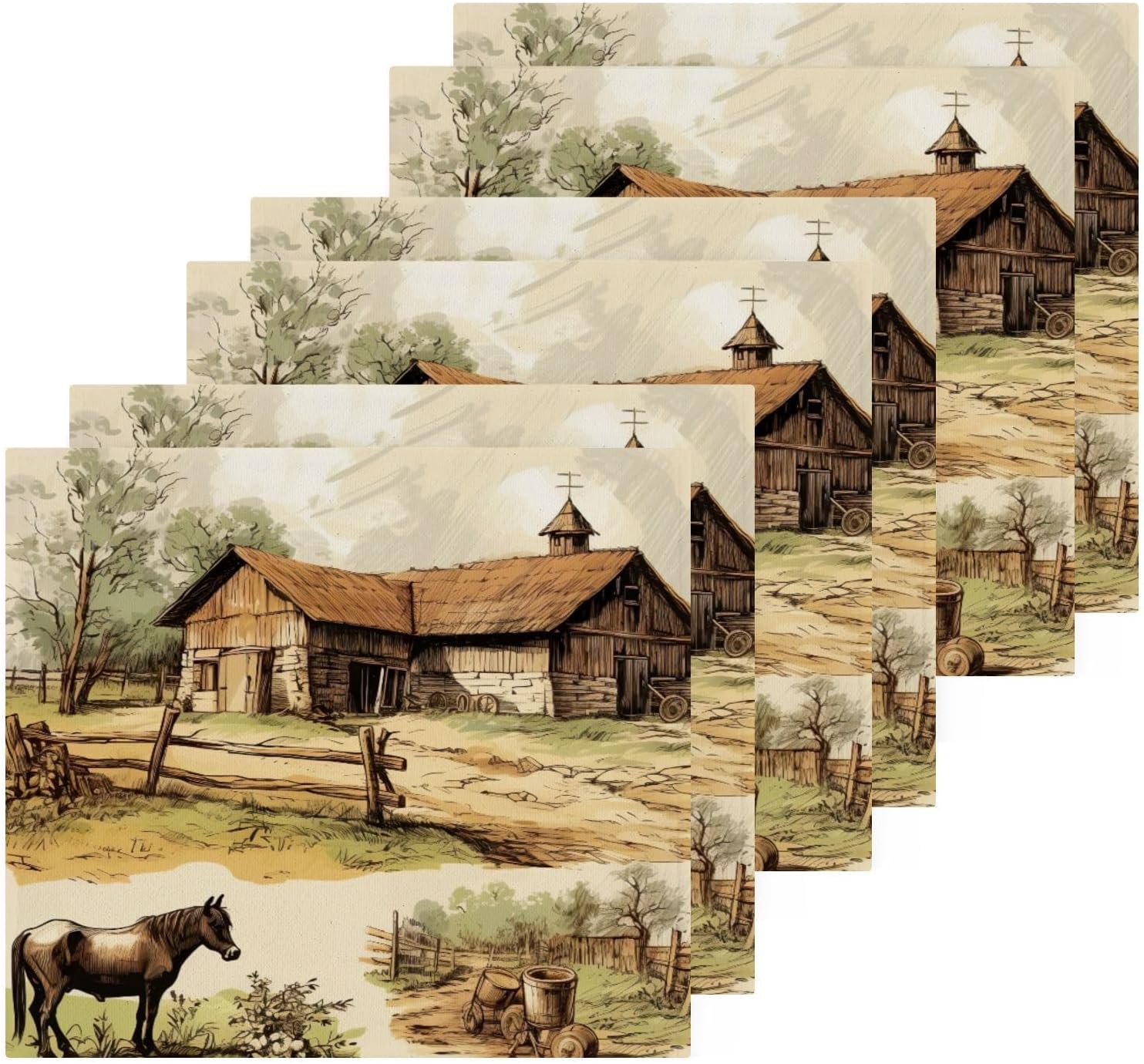 Xigua Farm Animals Washcloths