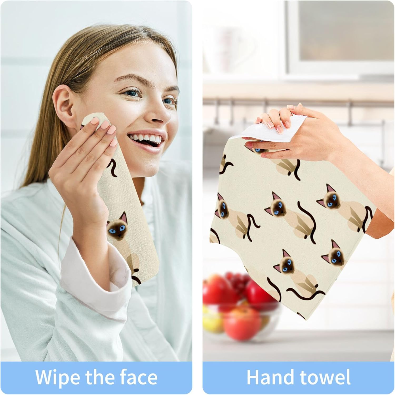 Burbuja Siamese Cats 4 Pack Washcloths - Soft Absorbent