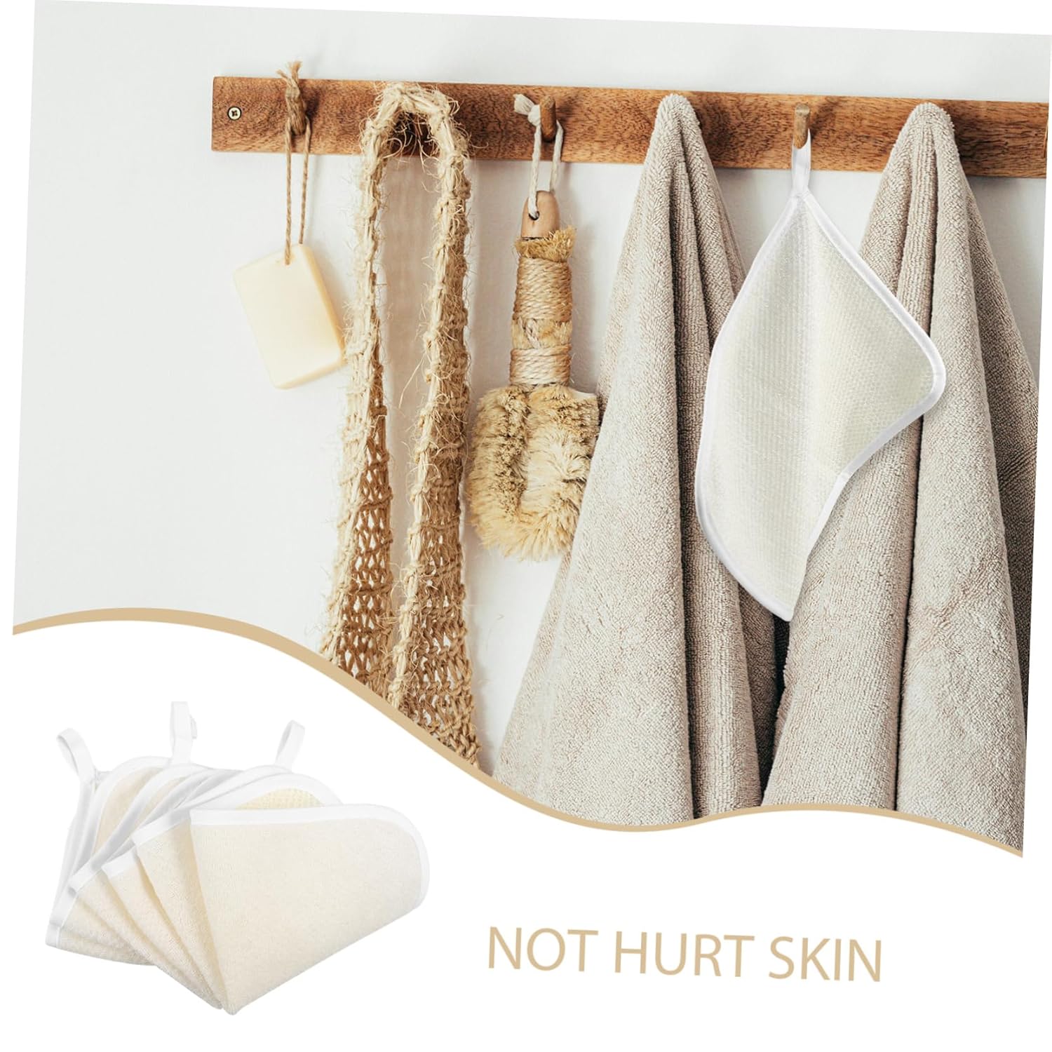 Hemoton Exfoliating Washcloth Set Japanese Style Face Body Scrub