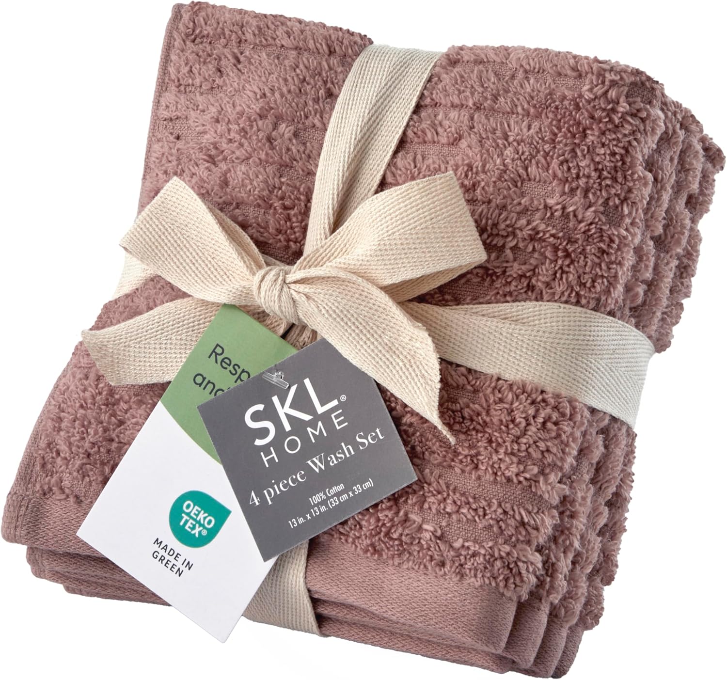SKL Home CloudSoft Cotton 4-Piece Washcloth Set