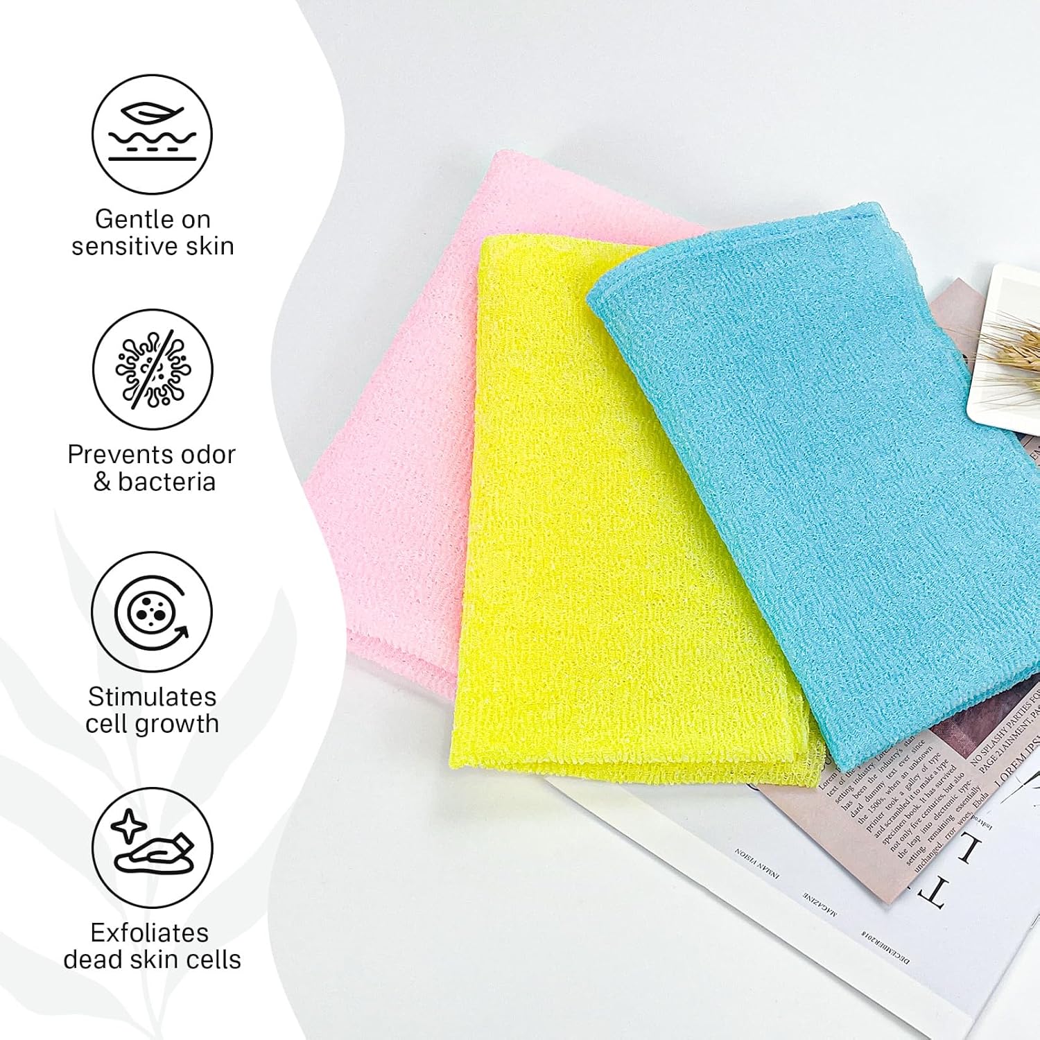 Yiclick Body Exfoliation Washcloth Towels 3-Pack