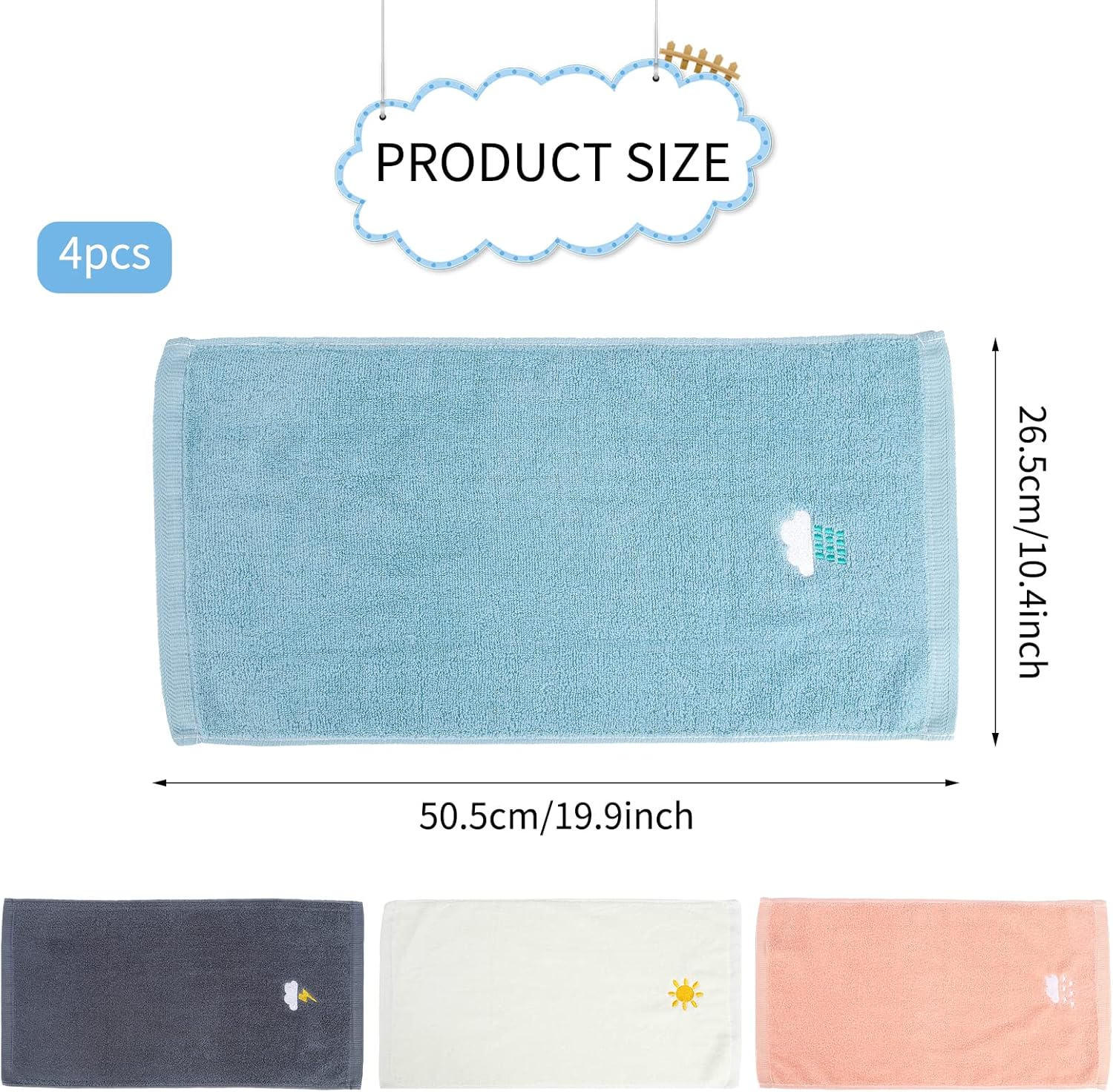 4-Piece Childrens Face Towels Set