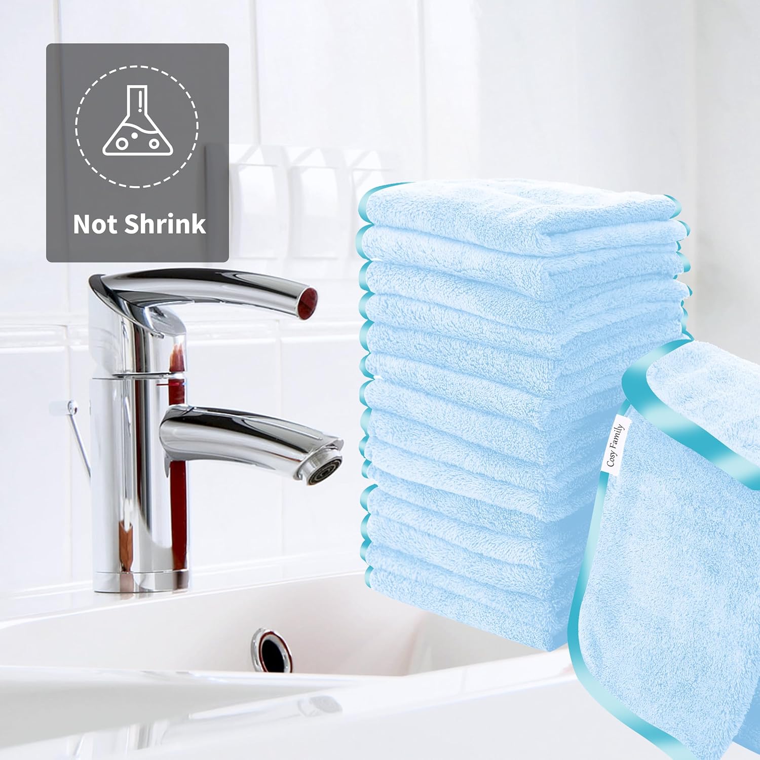 Perfect for Daily Use Ultra-Soft Fast-Drying Washcloths from Cosy Family