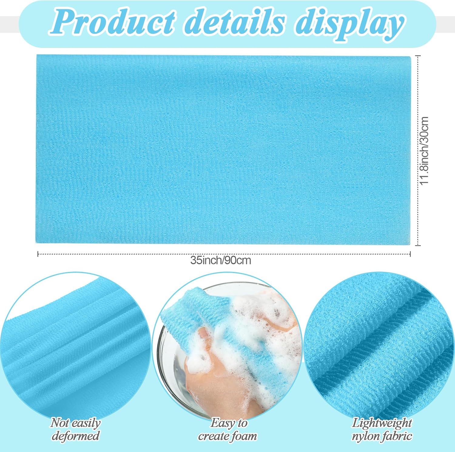 Boao 4 Piece Exfoliating Washcloth Set Blue