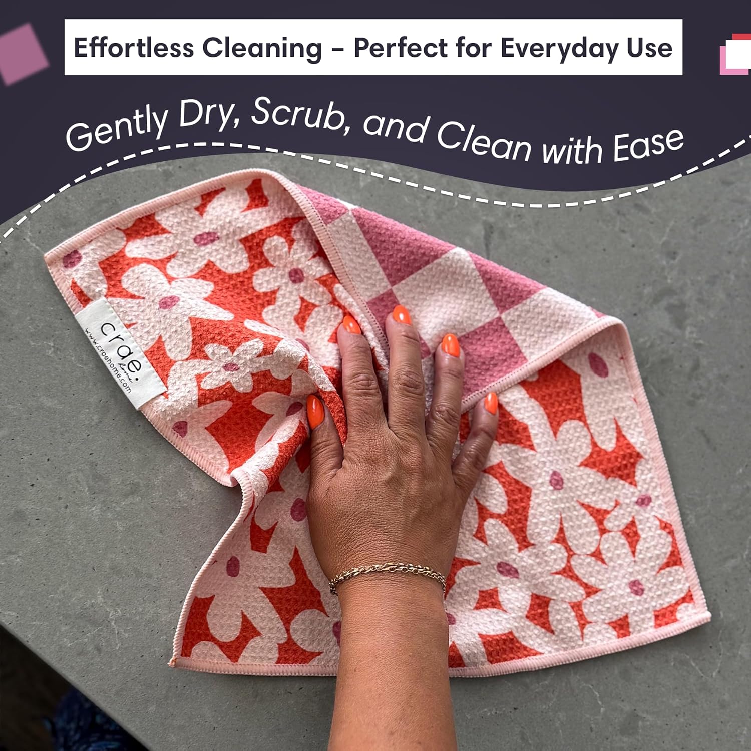 Reversible Microfiber Washcloths 12x12 Eco-Friendly Cleaning Cloths for Kitchen Home