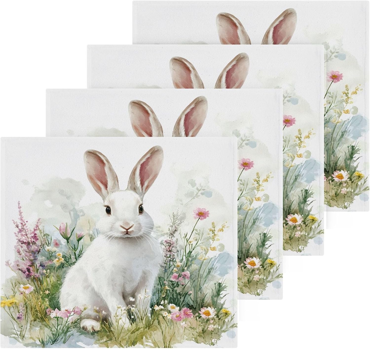 Kigai Cute Rabbit Washcloth Set