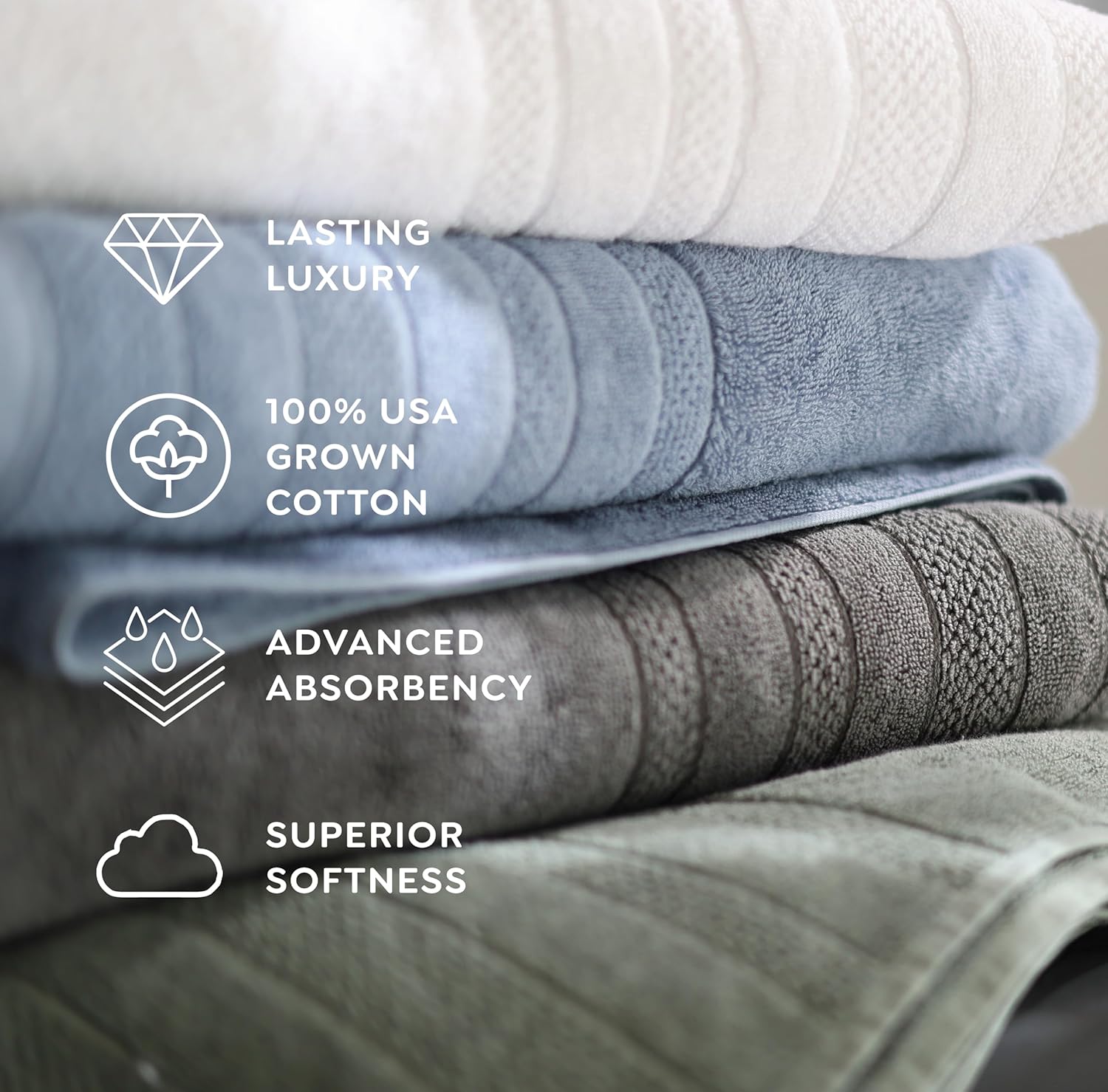 1888 Mills Premium 100 Cotton Washcloth Set Maximum Absorbency Luxury Feel