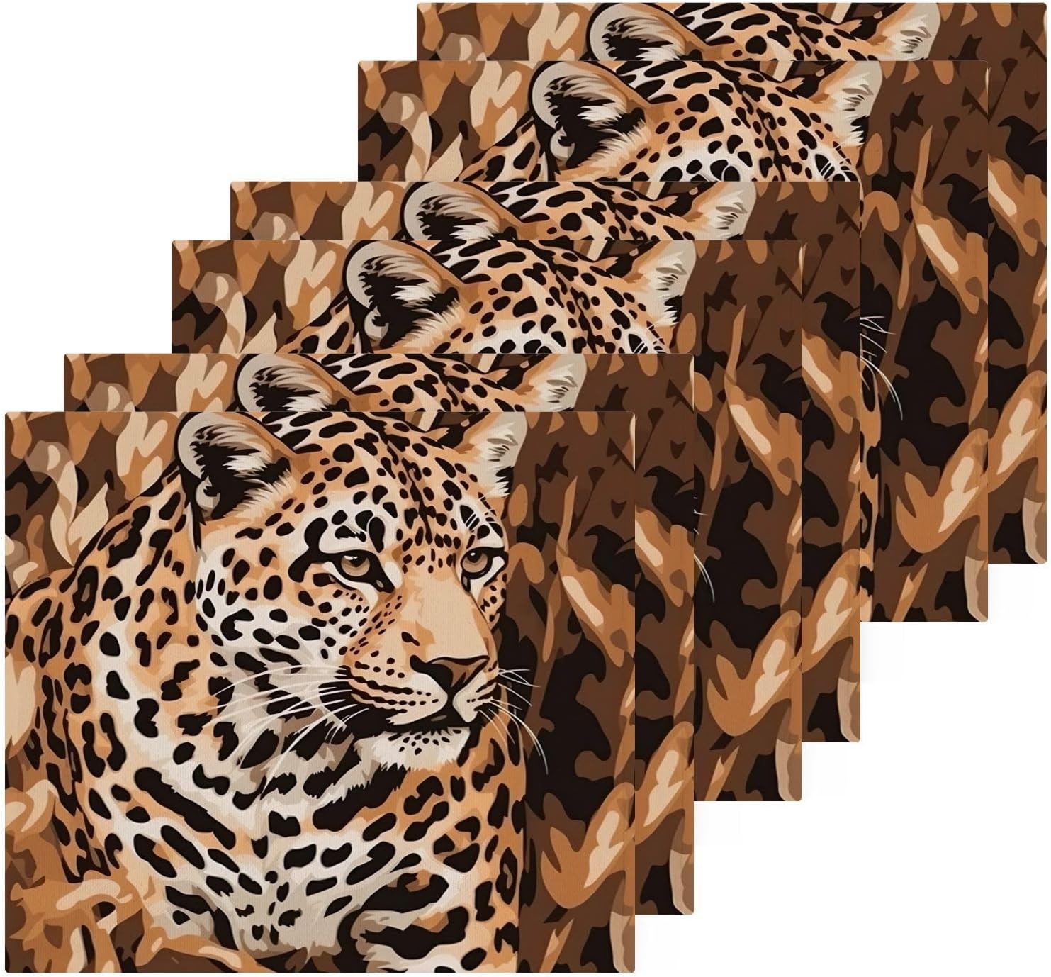 YETTASBIN Leopard Washcloths 4 Pack