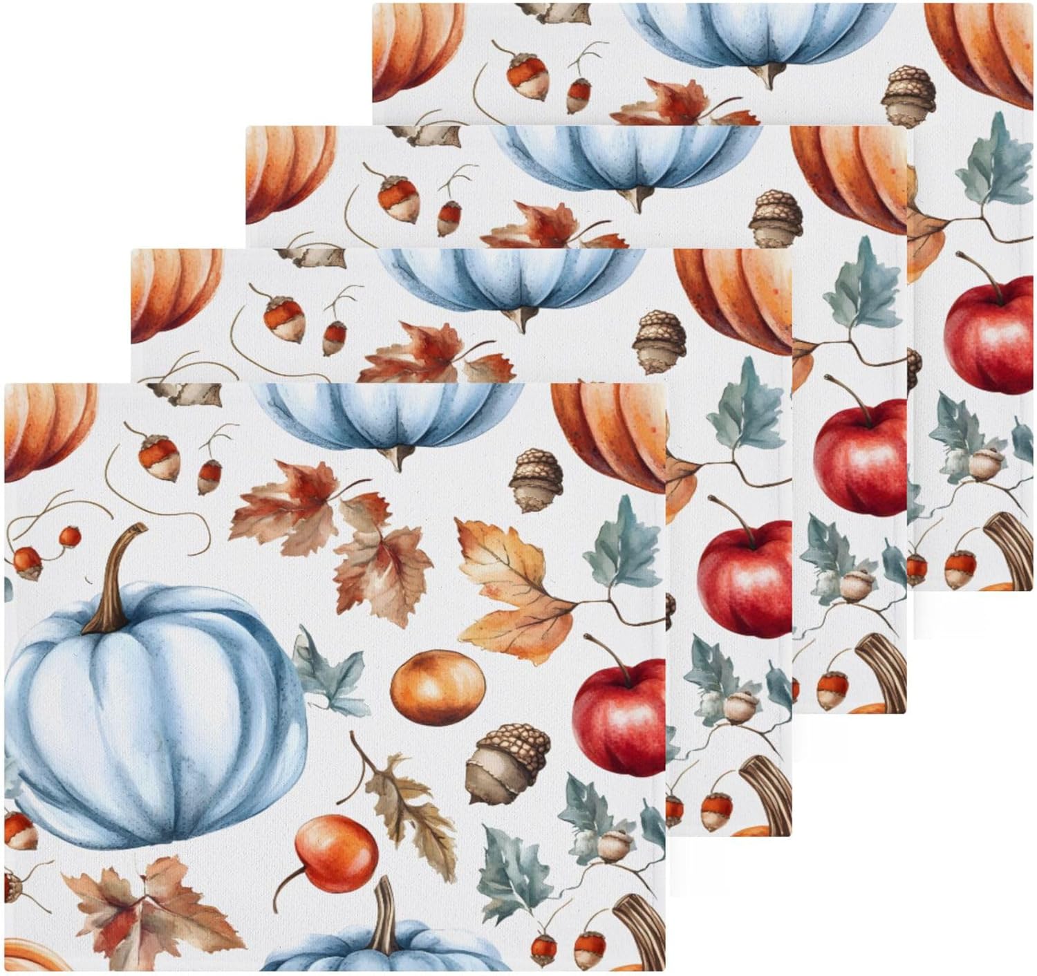 Xigua Watercolor Autumn 12x12 inch Washcloth Set