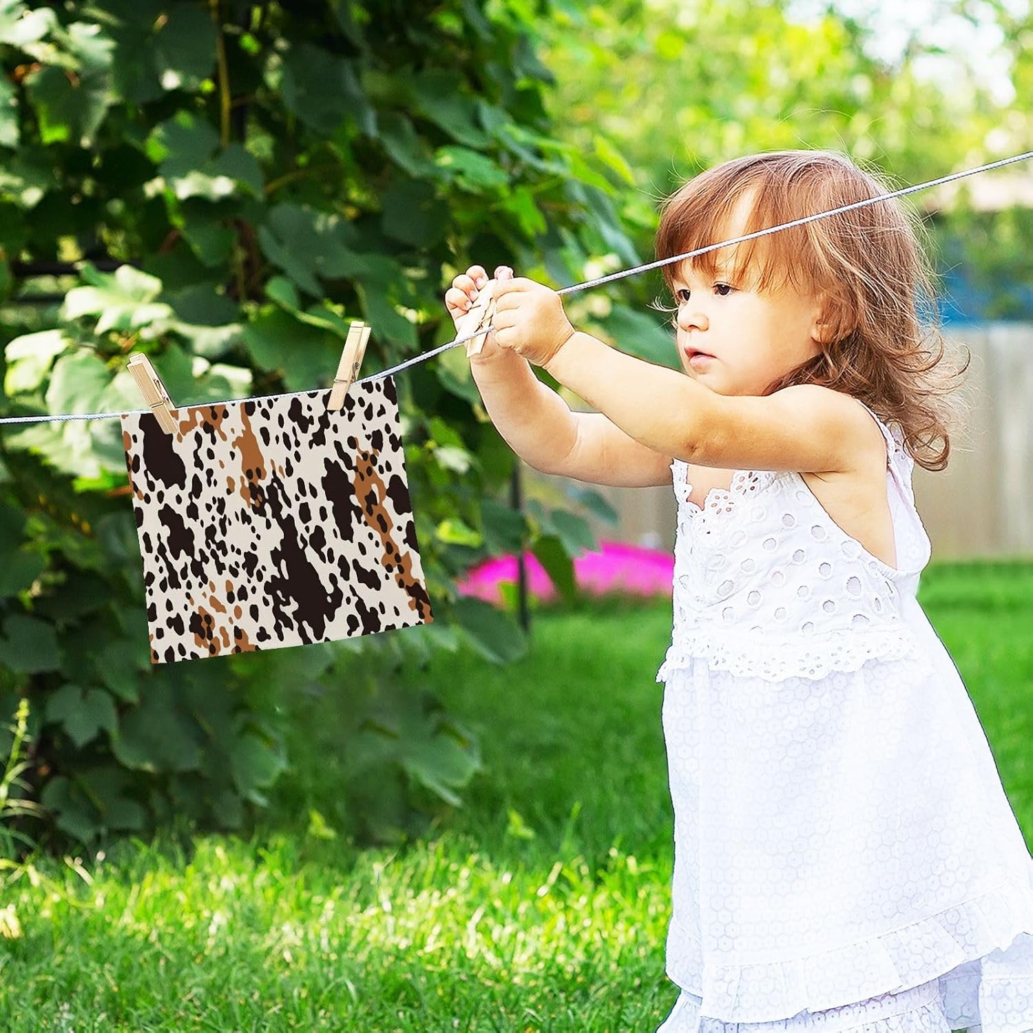 Natural Softness Brown Cow Print Washcloth for Face Hand