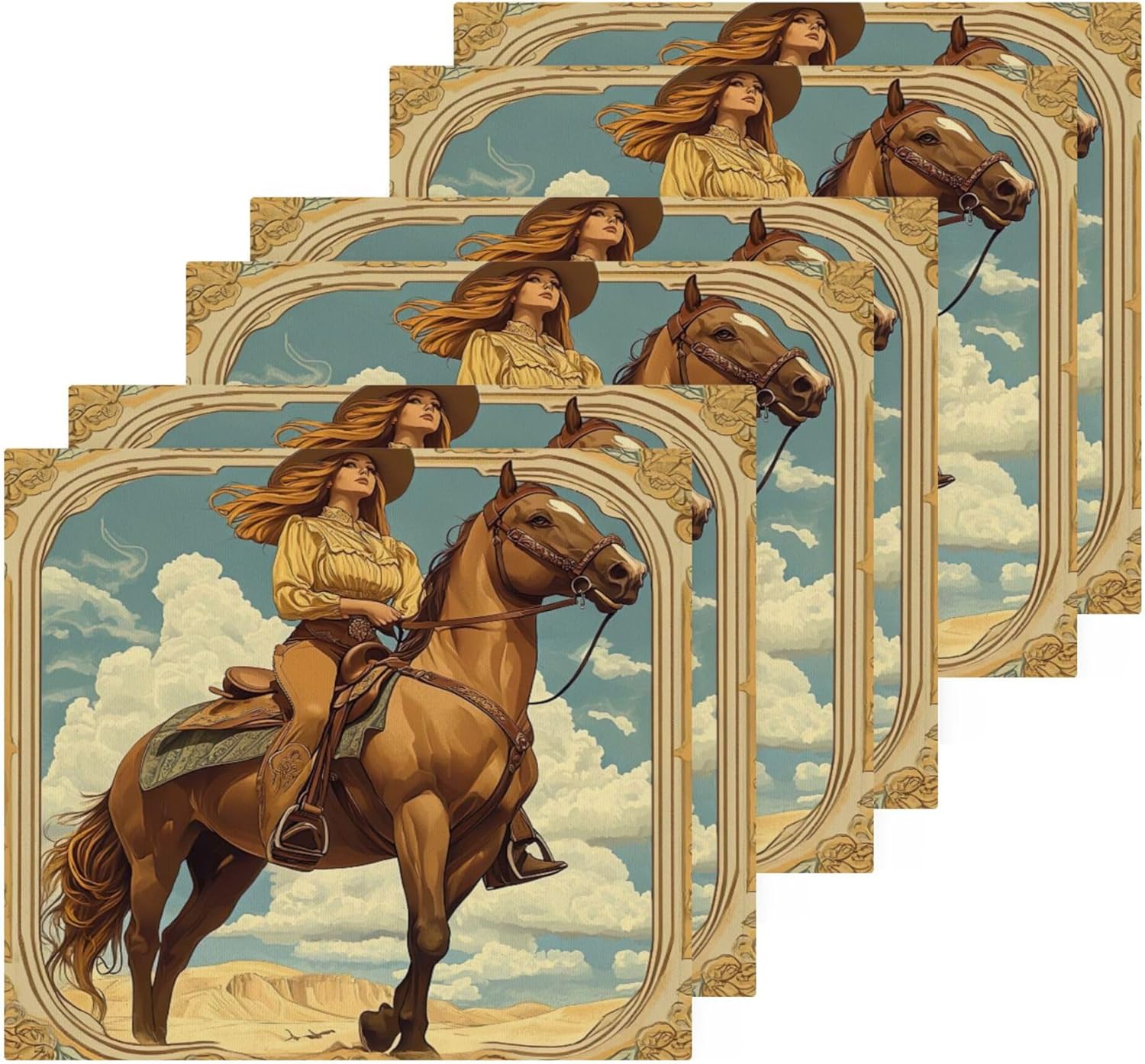 Xigua Beautiful Cowgirl Washcloth Set