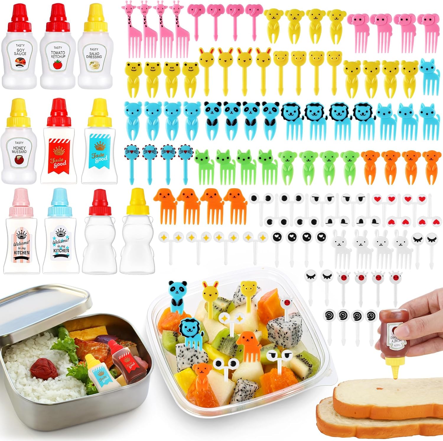 SunnychICC - 130 Pcs Bento Box Accessories for Kids