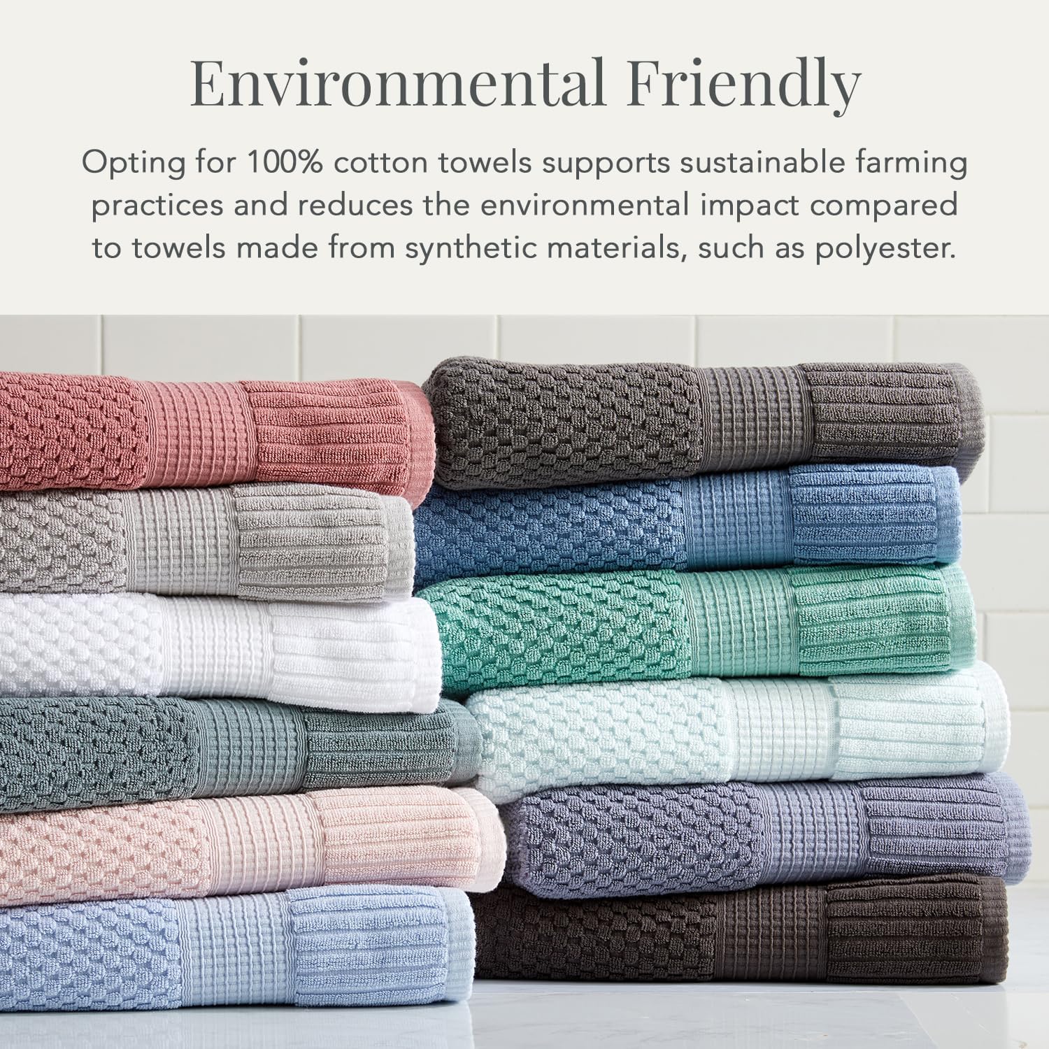 NY Loft 100 Cotton Towel Set Ultra-Soft Eco-Friendly 6-Piece Set
