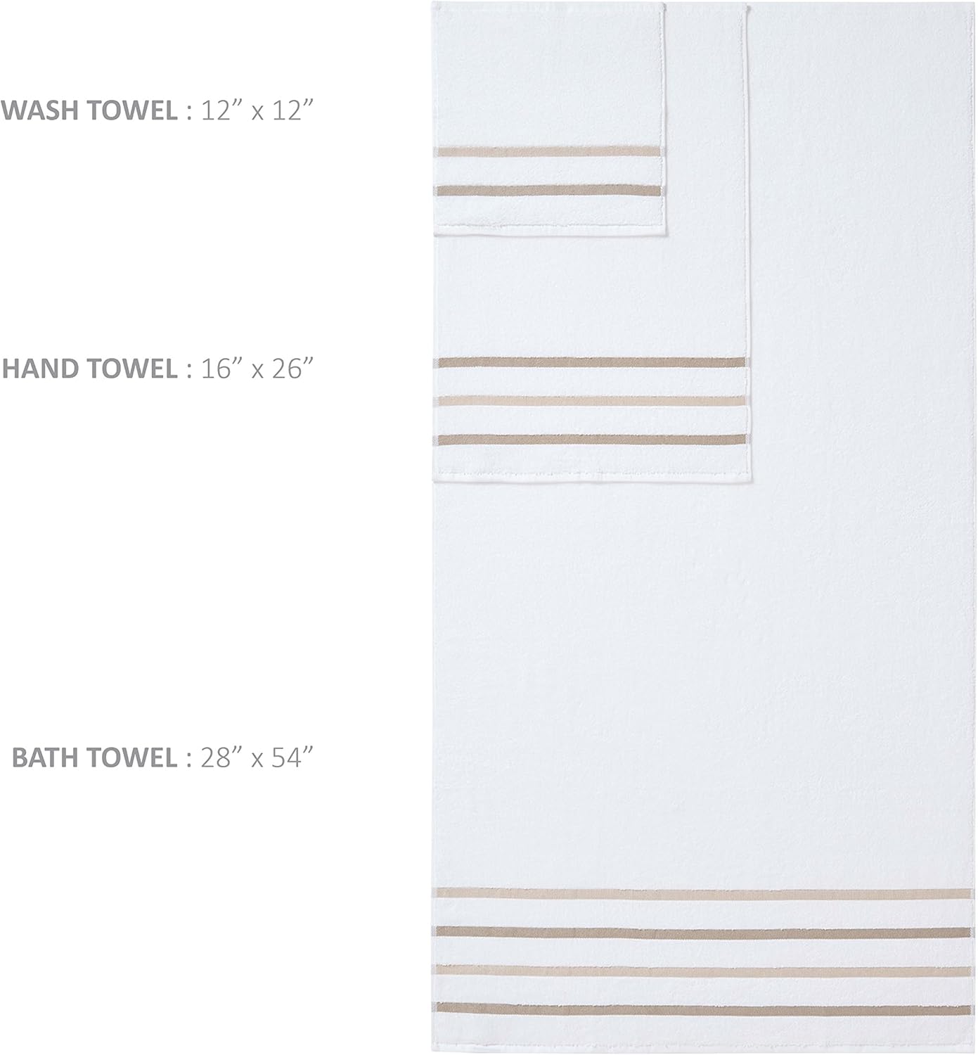 Comfort Spaces Cotton 8 Piece Bath Towel Set Striped