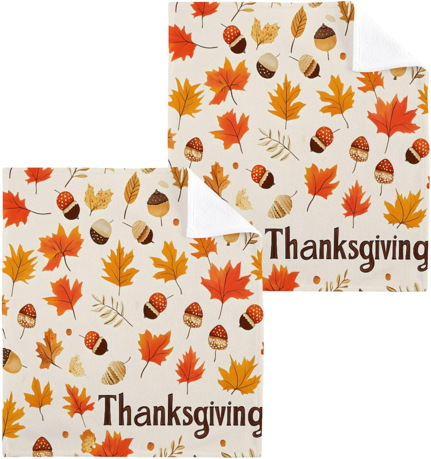 Xigua Autumn Leaves Washcloth Set Best for Handheld Use