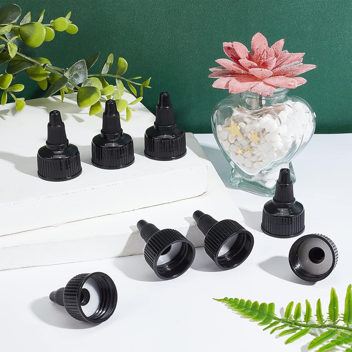 50-Piece Set of Durable Plastic Squeeze Bottle Caps