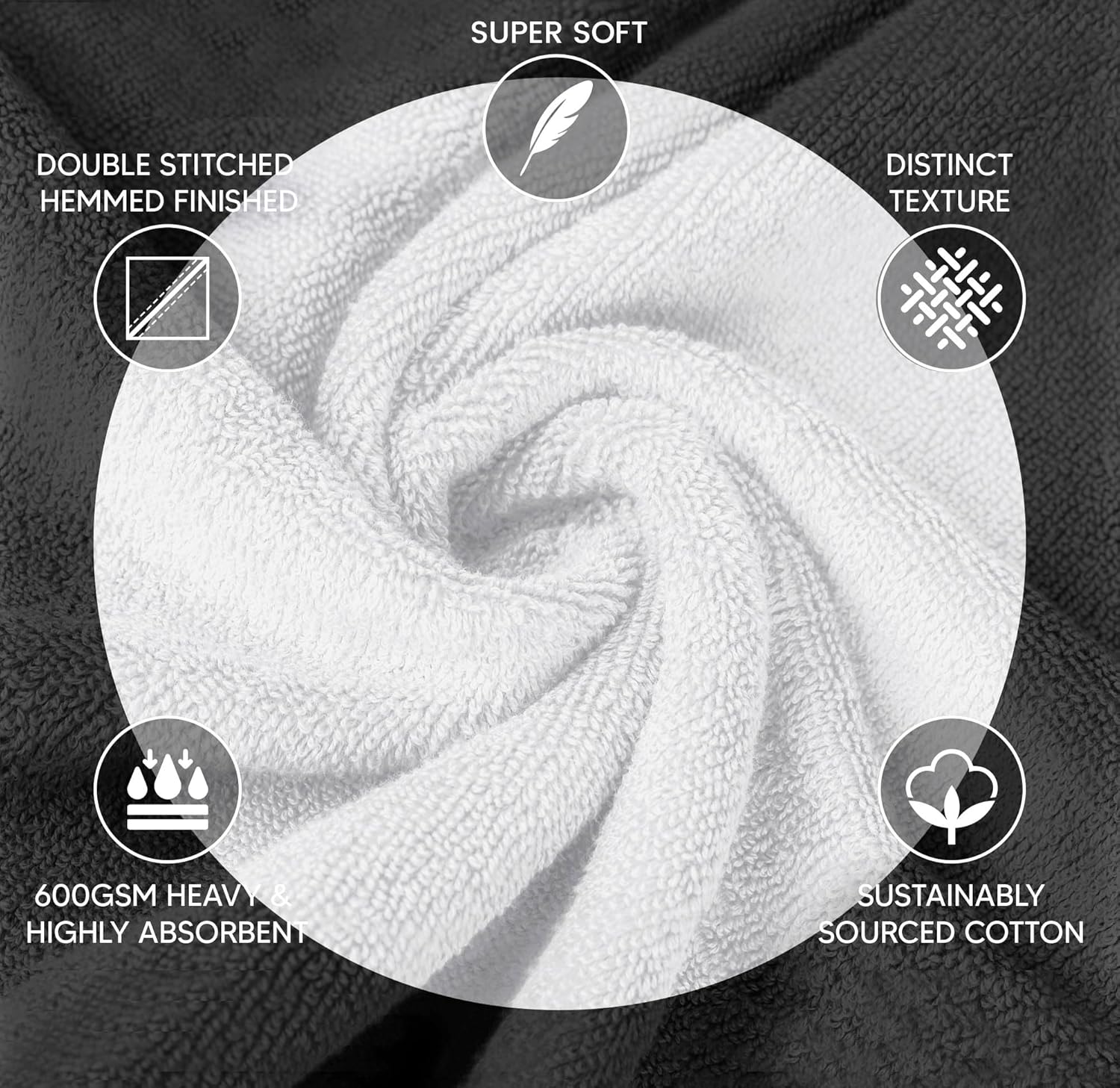Luxury Wash Cloths 12 Pack Soft Absorbent 13x13 Inch - White