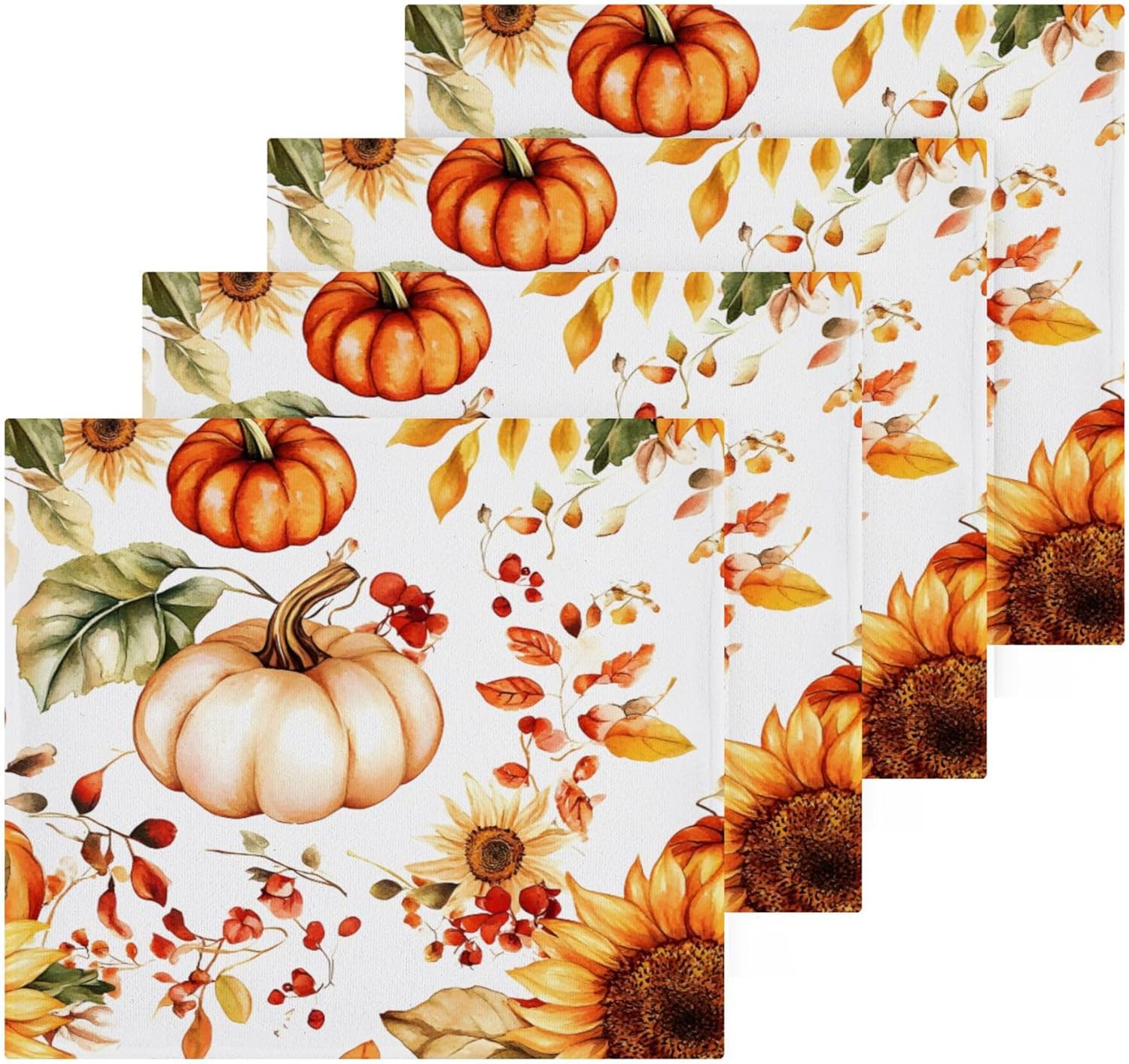 autumn watercolor washcloths set - multi purpose