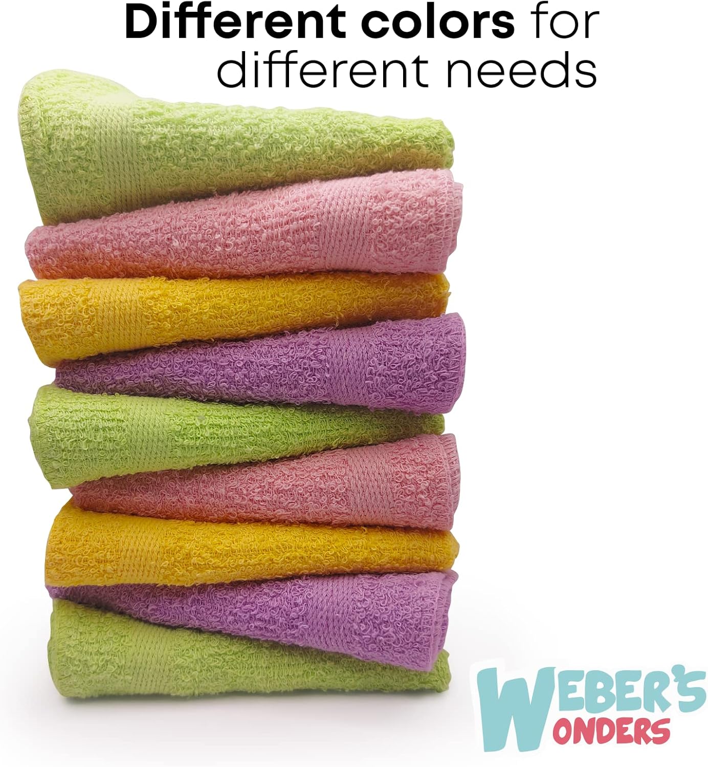 Webers Wonders 11 Pack Cotton Washcloths for Body and Face