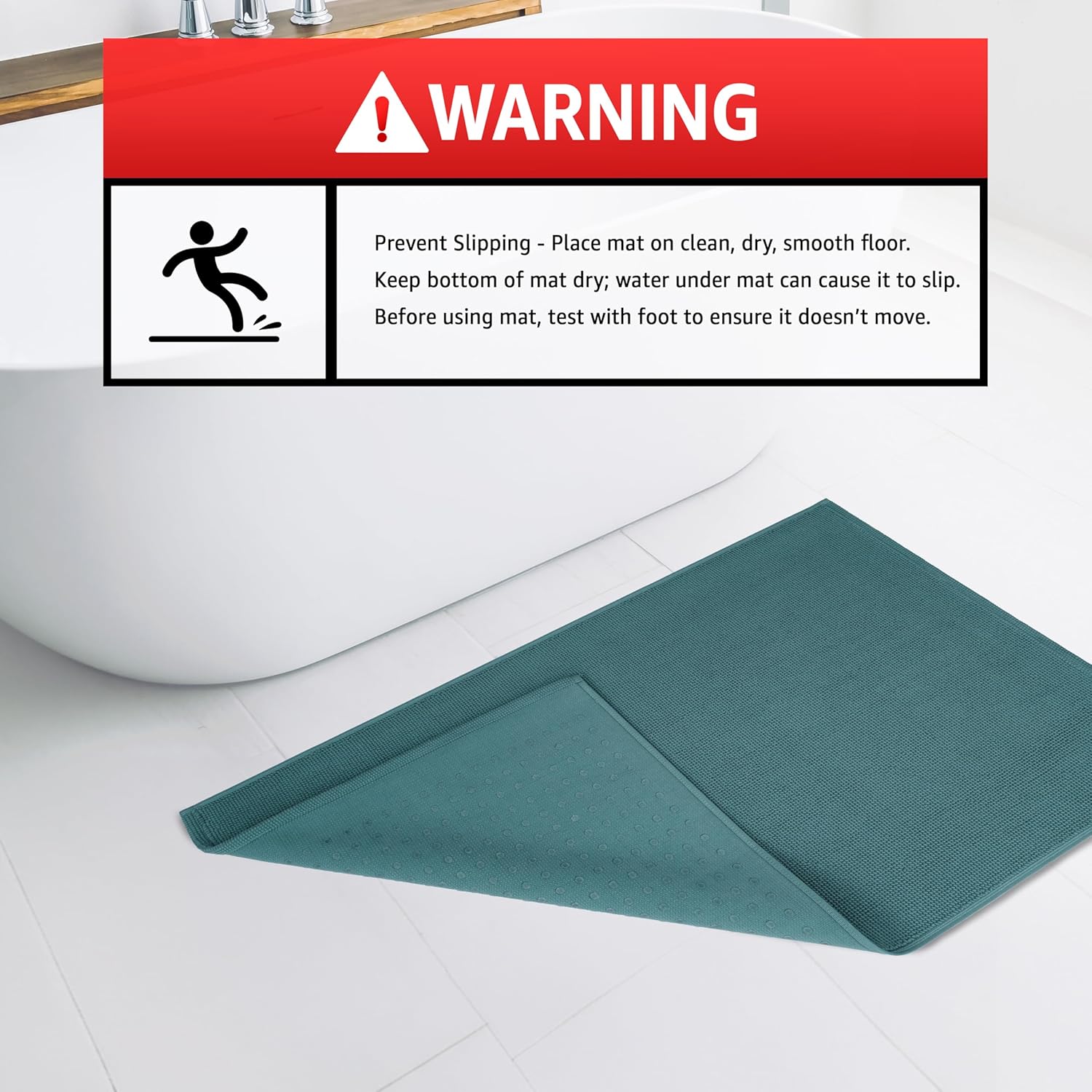 20x34 Inch Soft Cotton Bath MatNon-SlipComfortable for Home Bath Washable