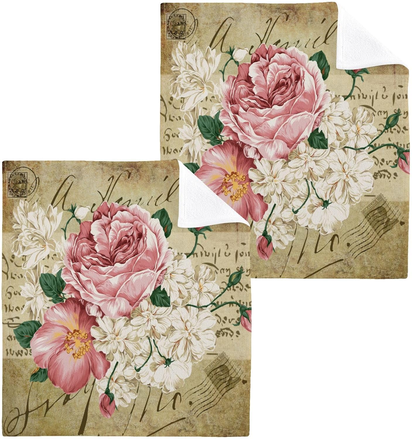 Luxury Floral Washcloth Set for bath beyond