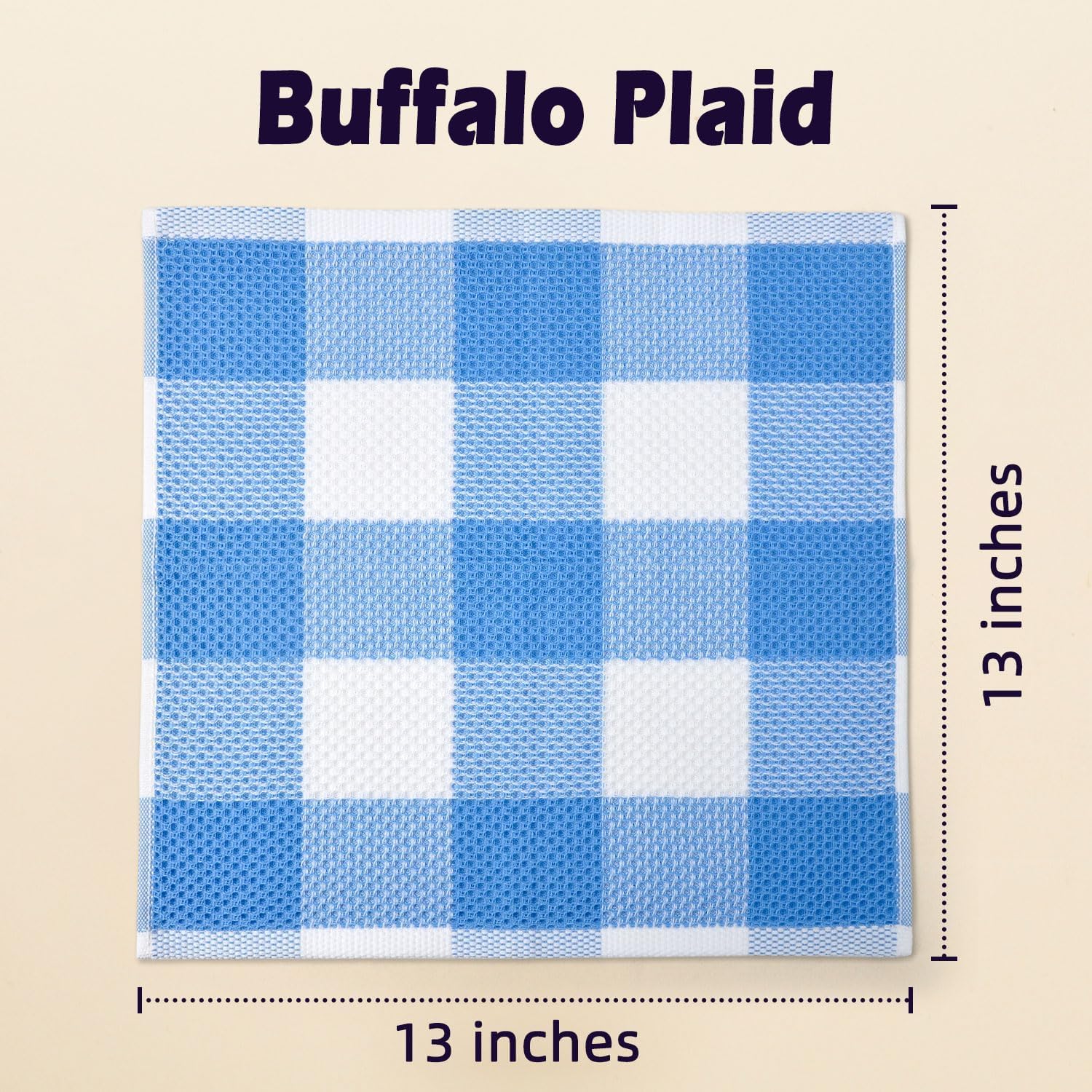 Cleanbear 4-Piece BUFFALO CHECK Face Towels for Showering