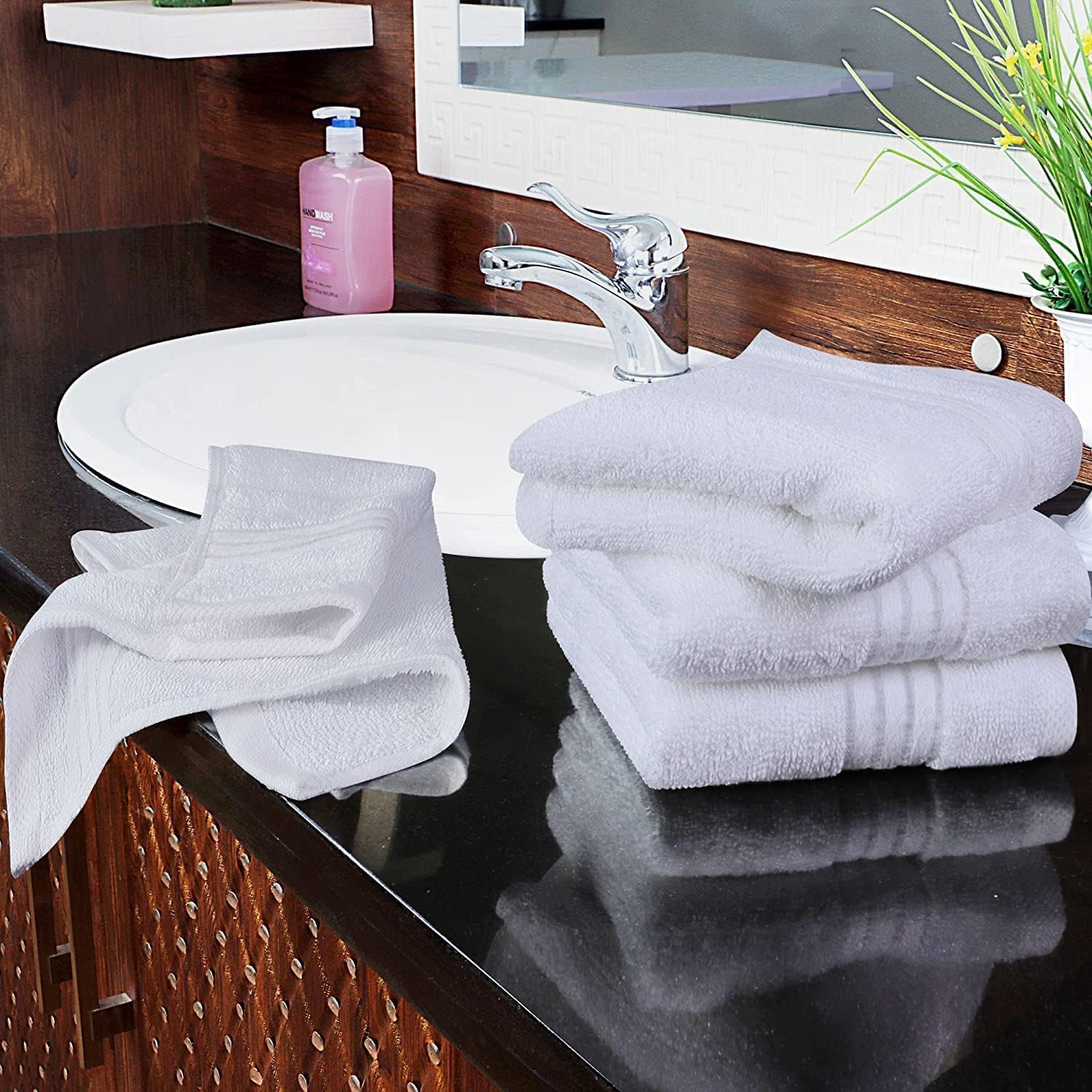Effortless Clean 12 x 12 Inch Set Diamond Terry Cotton Washcloths