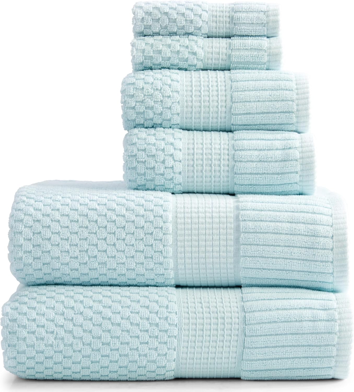 NY Loft 100 Cotton Towel Set Ultra-Soft Eco-Friendly 6-Piece Set