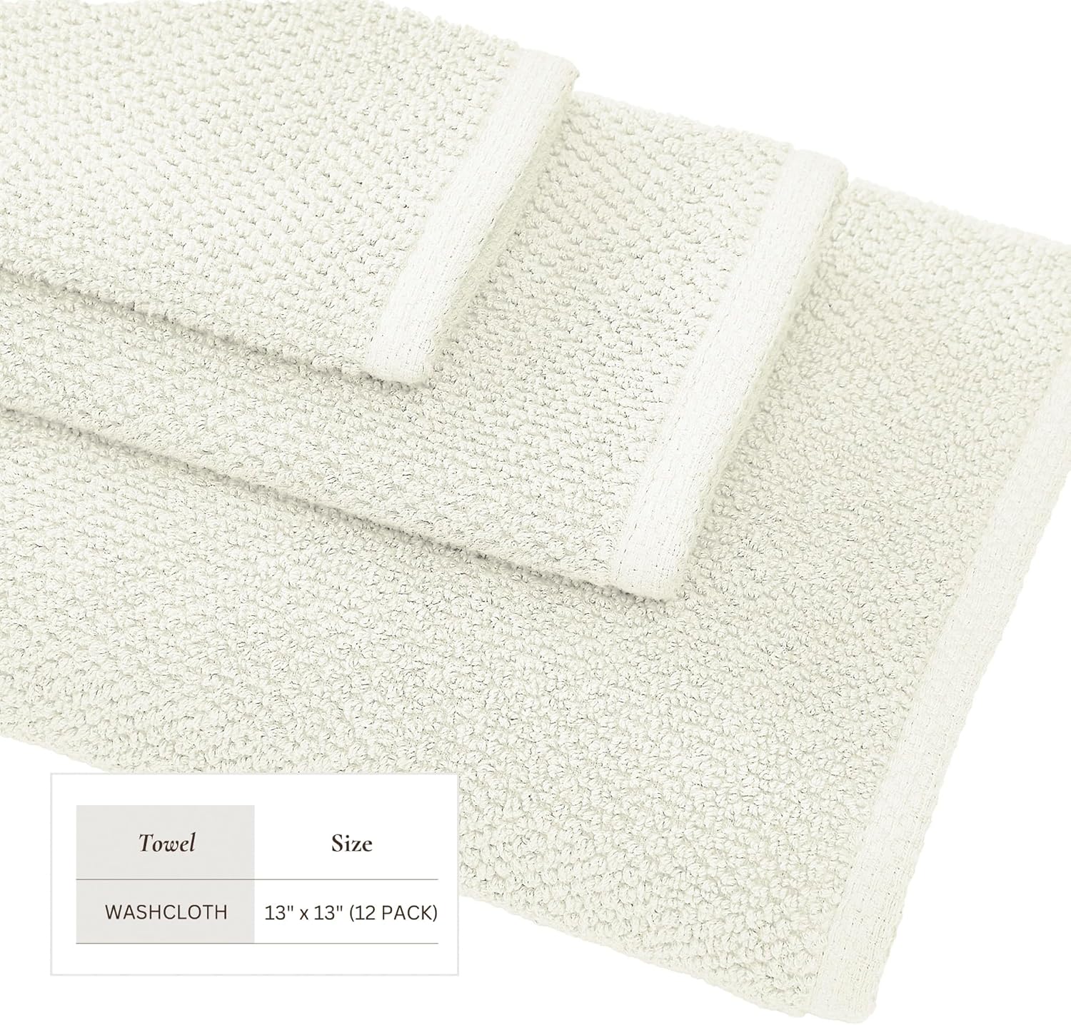 100 Cotton Ivory Washcloth