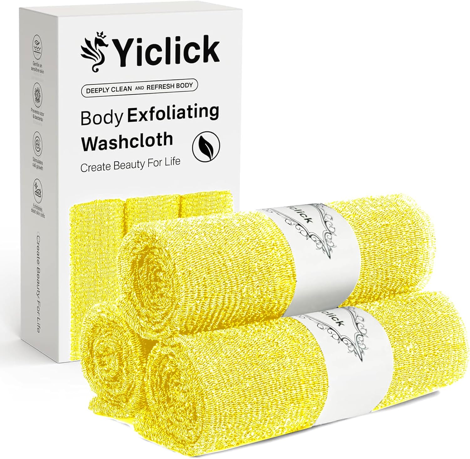 Yiclick Body Exfoliation Washcloth Towels 3-Pack