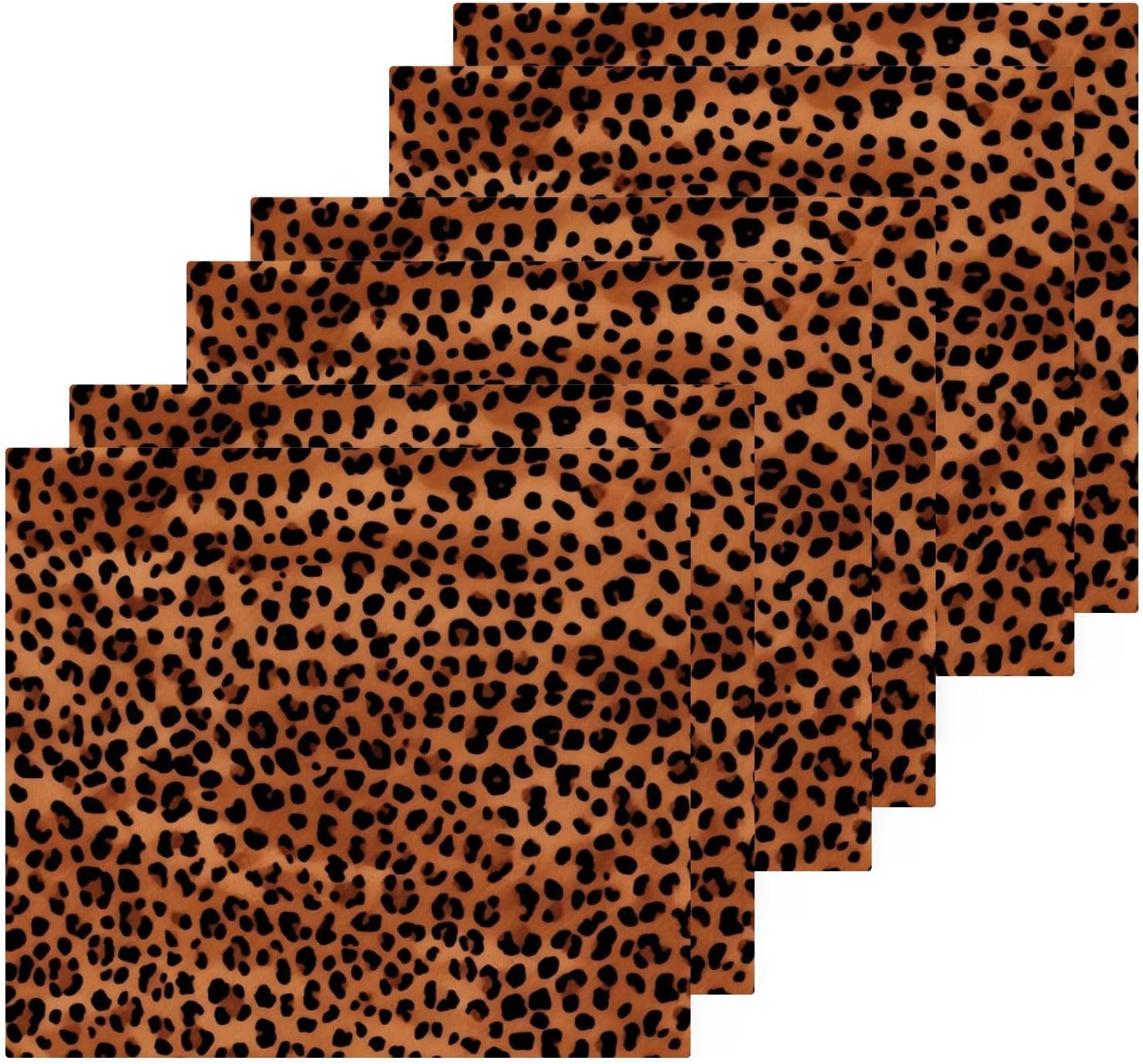 Kigai Leopard Print Washcloths Soft Absorbent Face Towels 2-Piece Set