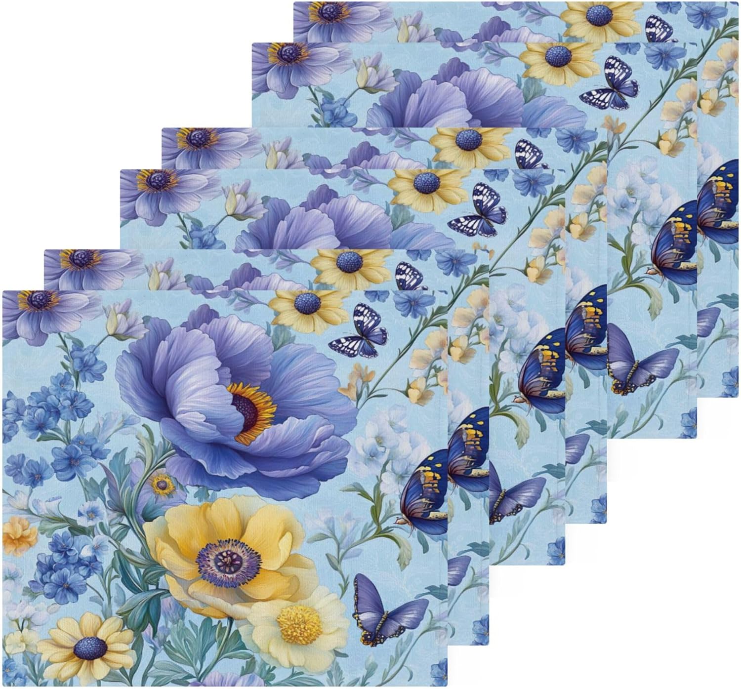Xigua Beautiful Floral Pattern Washcloths Set of 2 1