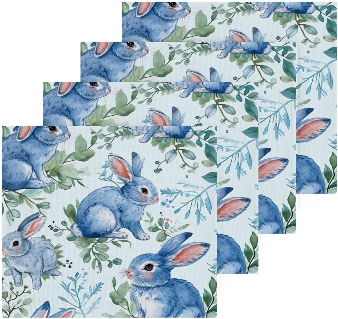 Easter Bunny Washcloth Set - Soft Radiant 12x12 Pure Cotton Set