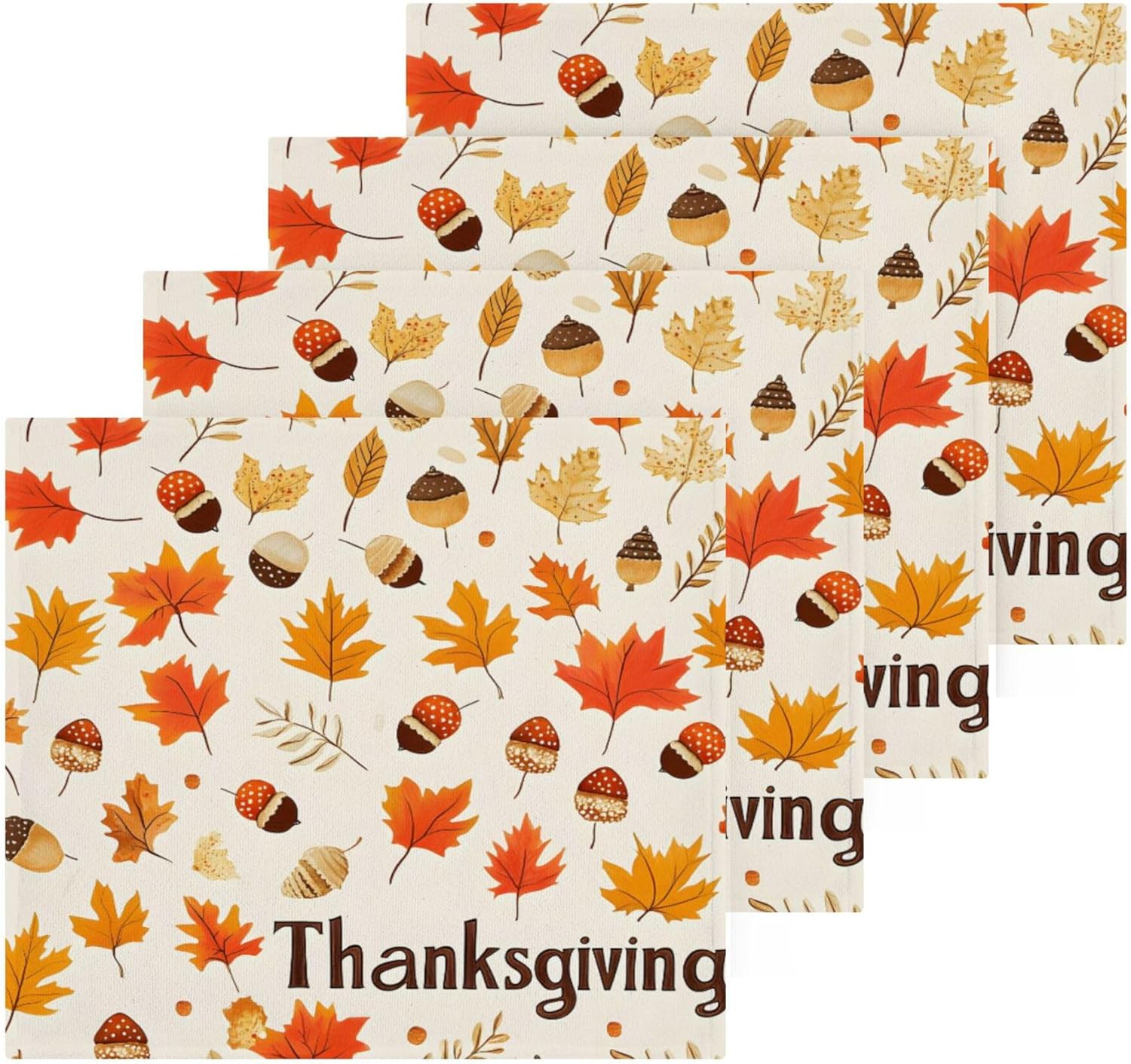 Xigua Autumn Leaves Washcloth Set Best for Handheld Use