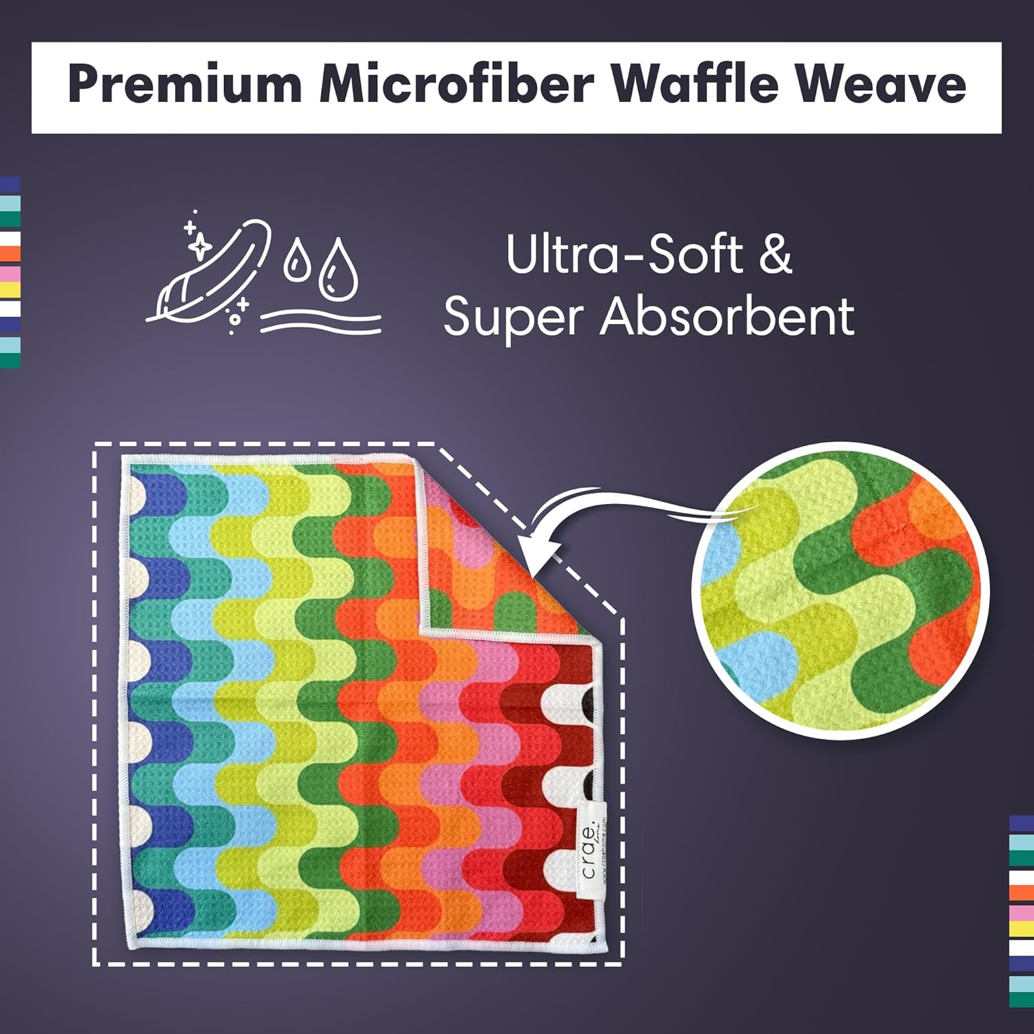 Double-Sided Microfiber Washcloths 12x12