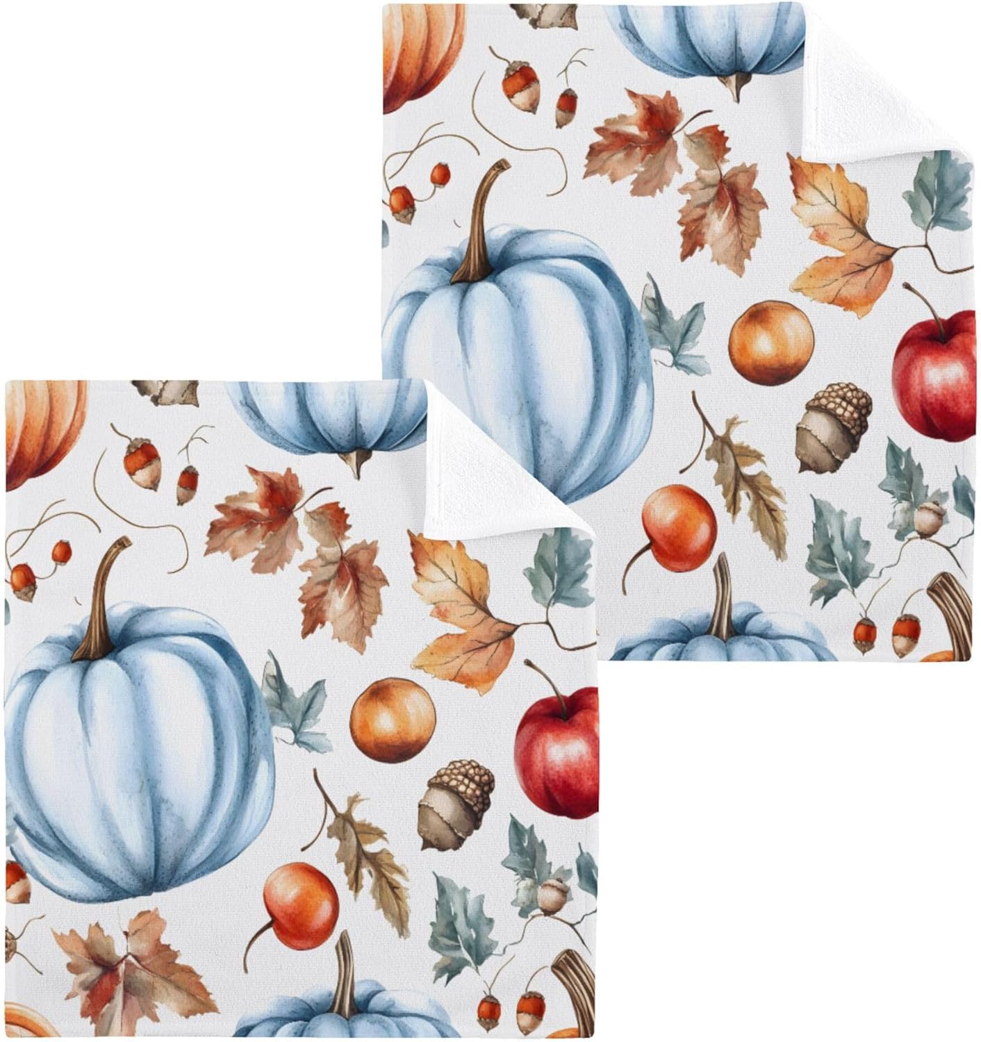 Xigua Watercolor Autumn 12x12 inch Washcloth Set
