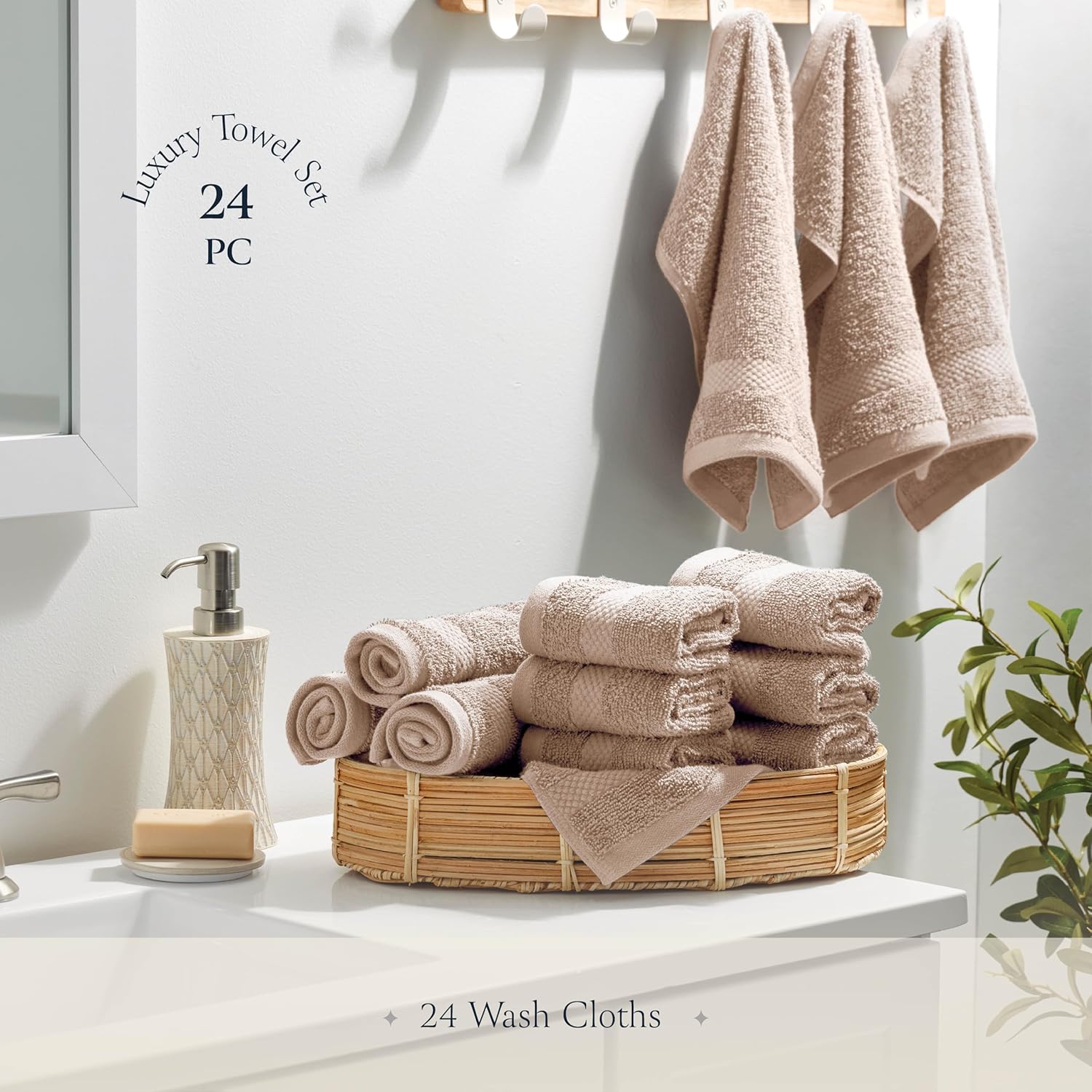 Belador Luxury Wash Cloths 24-Pack - 13x13