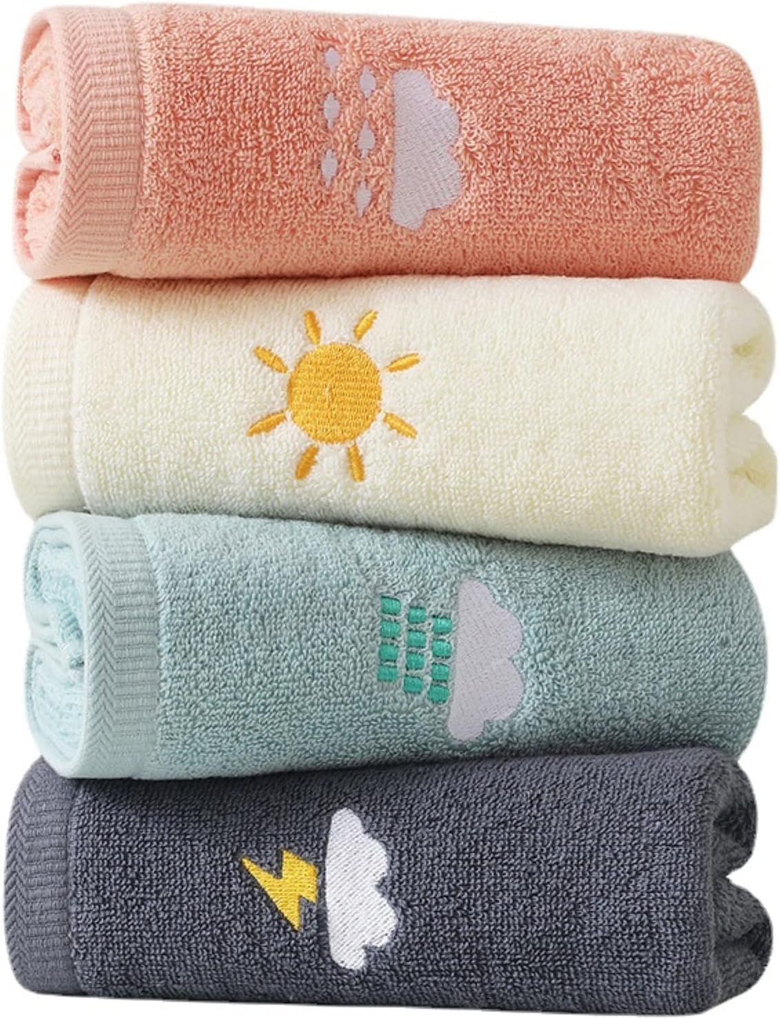 4-Piece Childrens Face Towels Set