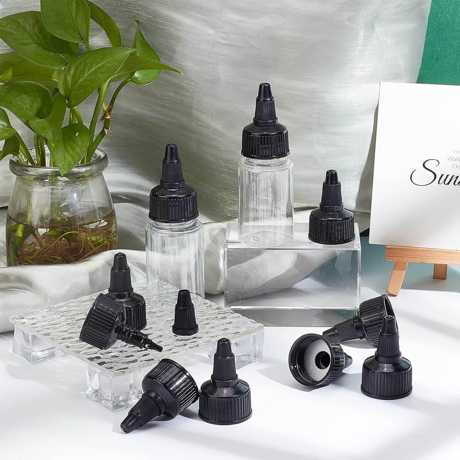 50-Piece Set of Durable Plastic Squeeze Bottle Caps