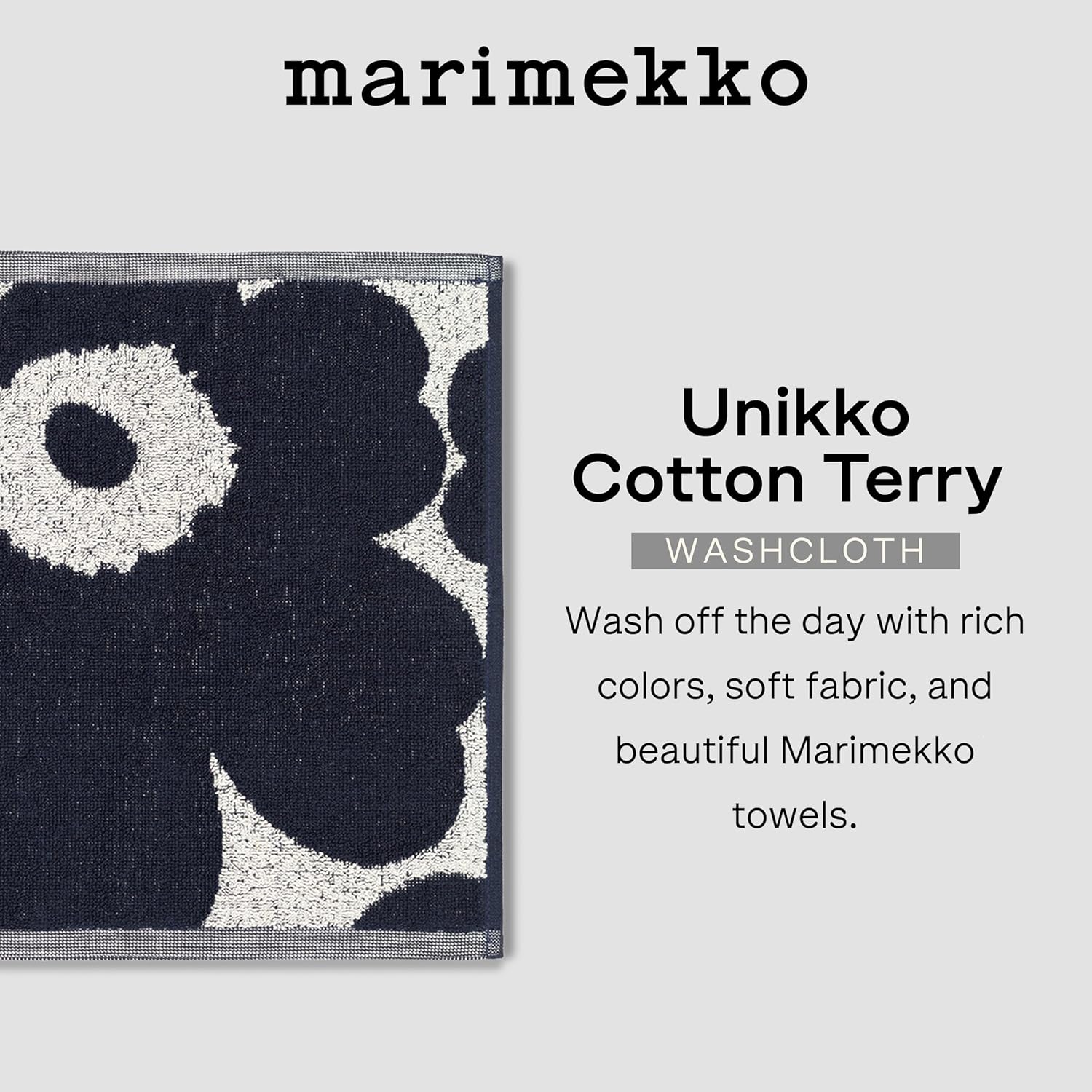 Premium Terry Cotton Washcloth Floral Design Red - MARIMEKKO Unikko